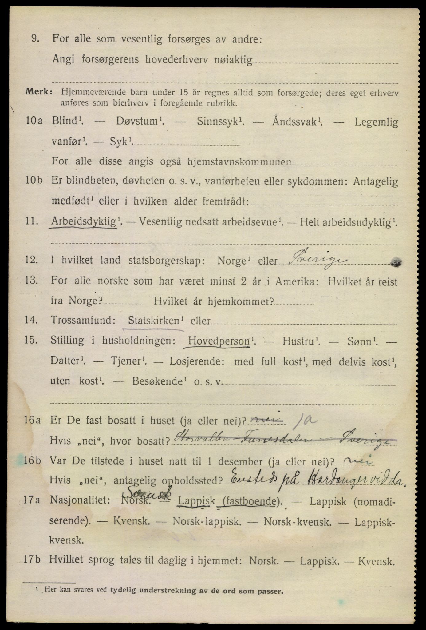 SAKO, 1920 census for Uvdal, 1920, p. 3074