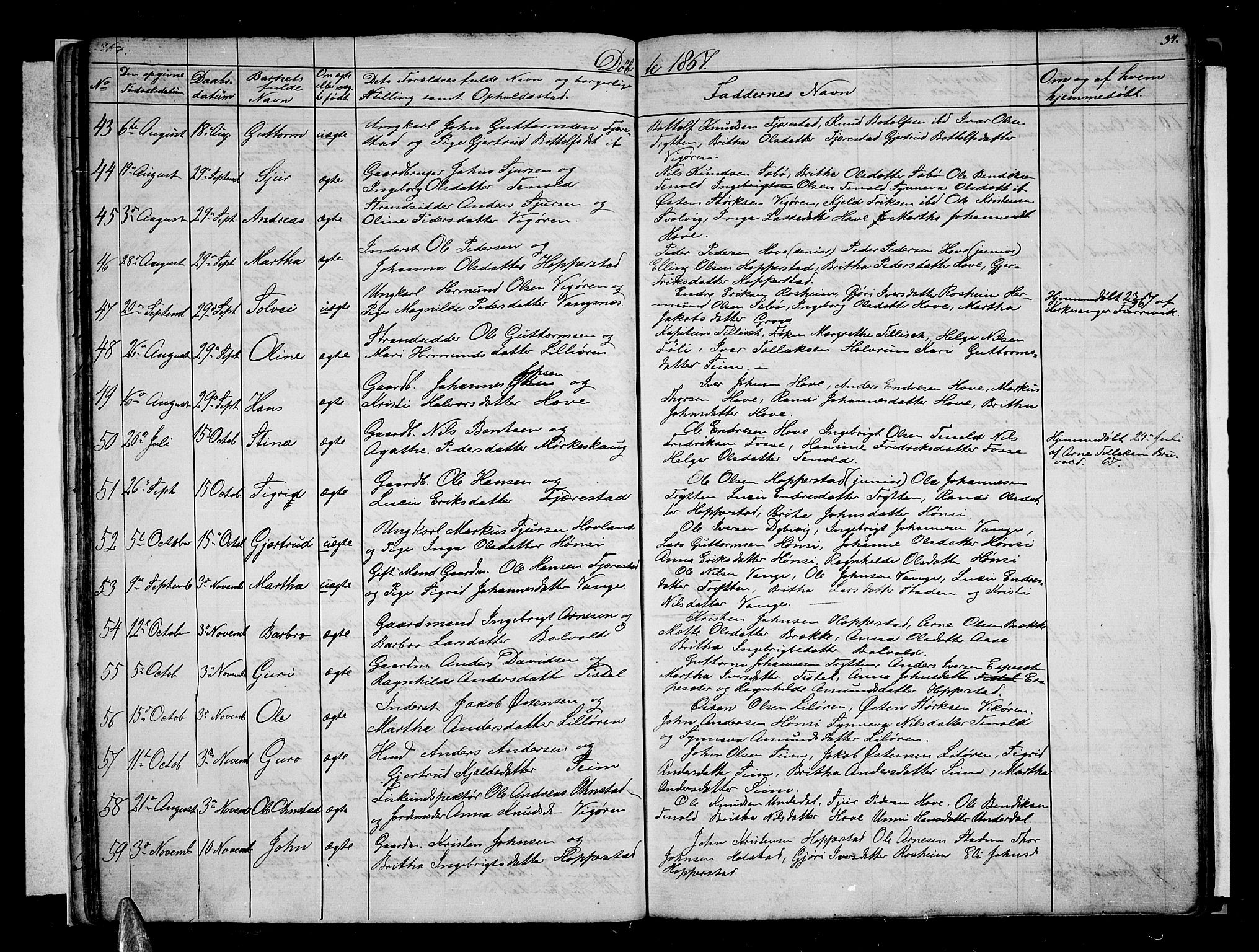 Vik sokneprestembete, AV/SAB-A-81501/H/Hab/Haba/L0002: Parish register (copy) no. A 2, 1856-1877, p. 34