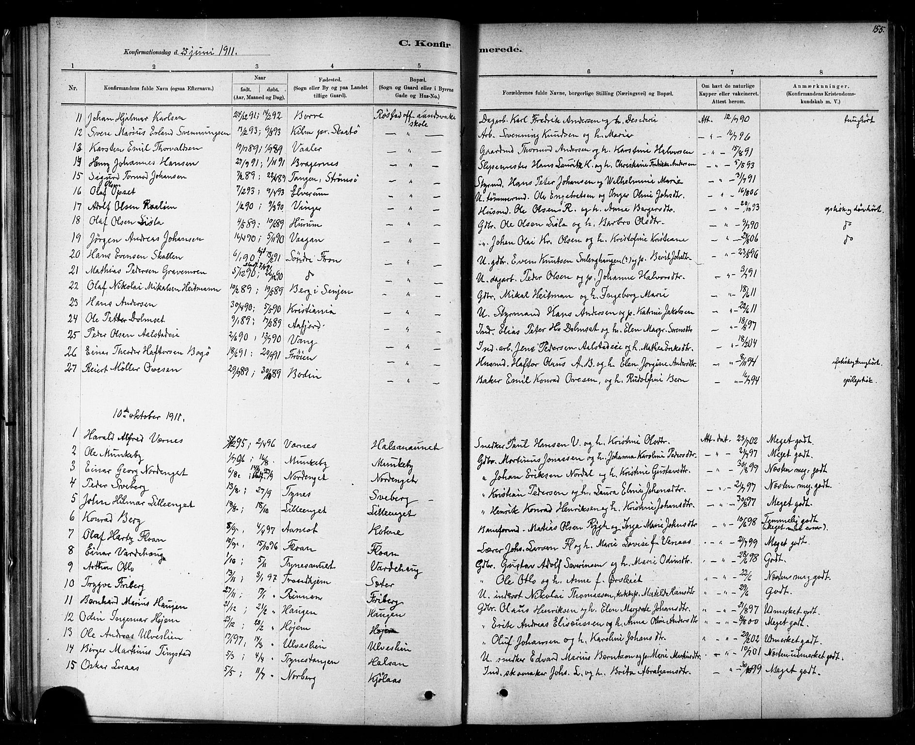 Ministerialprotokoller, klokkerbøker og fødselsregistre - Nord-Trøndelag, SAT/A-1458/721/L0208: Parish register (copy) no. 721C01, 1880-1917, p. 155
