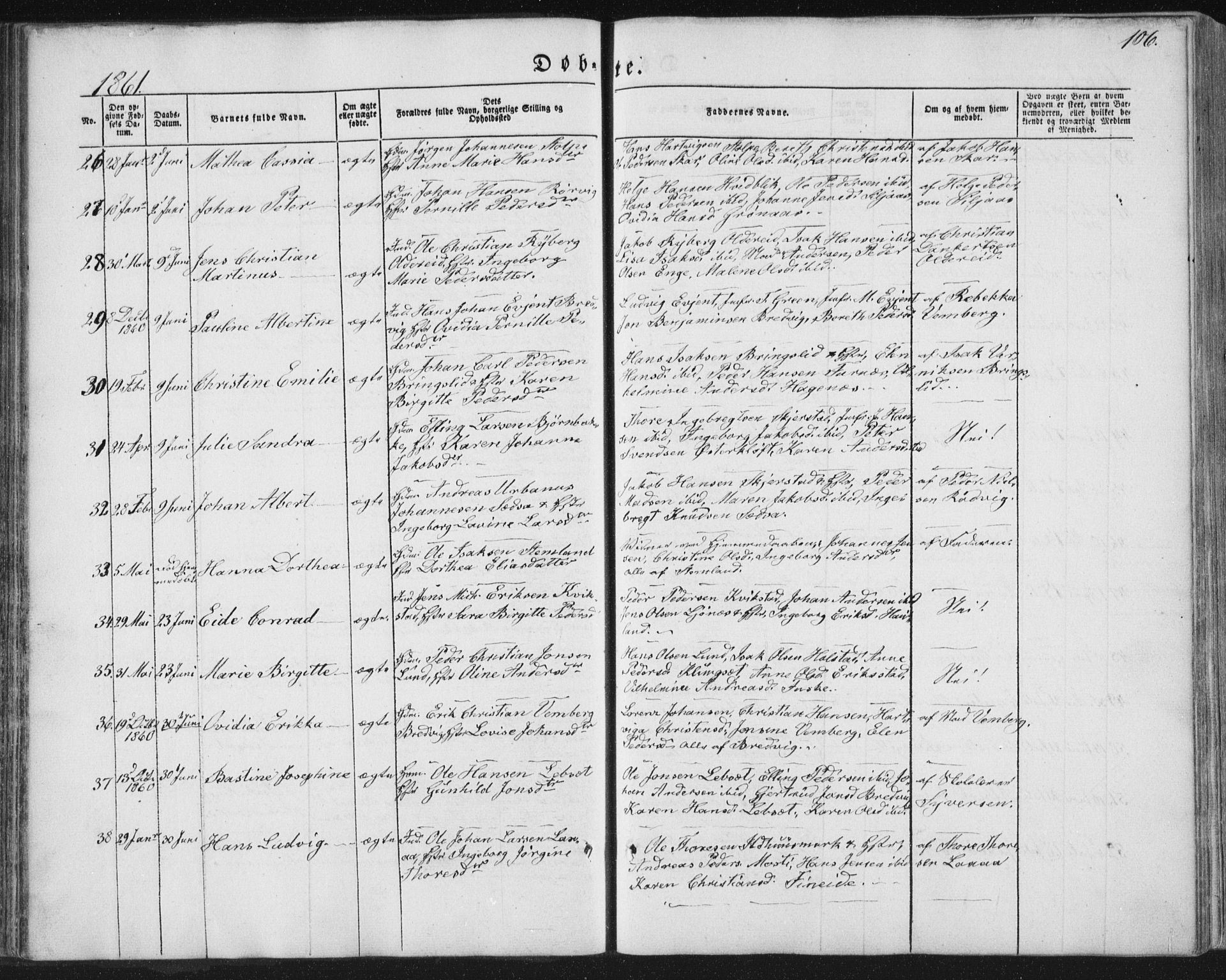 Ministerialprotokoller, klokkerbøker og fødselsregistre - Nordland, AV/SAT-A-1459/852/L0738: Parish register (official) no. 852A08, 1849-1865, p. 106
