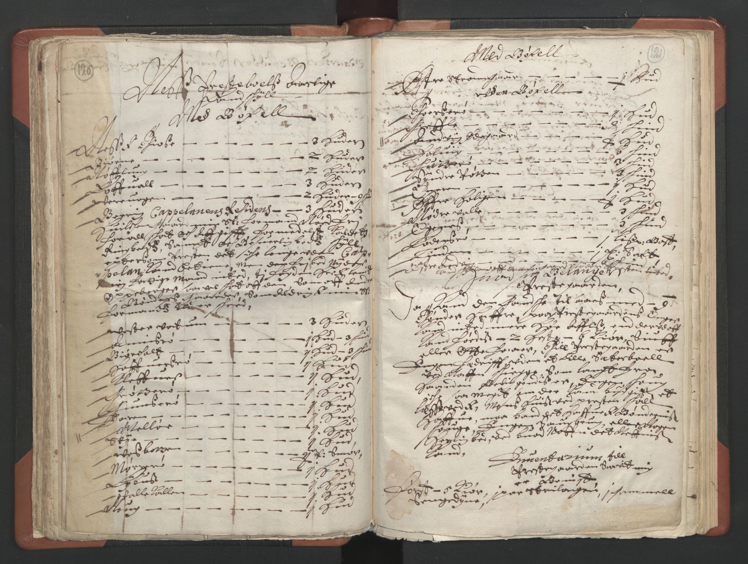 RA, Vicar's Census 1664-1666, no. 11: Brunlanes deanery, 1664-1666, p. 120-121