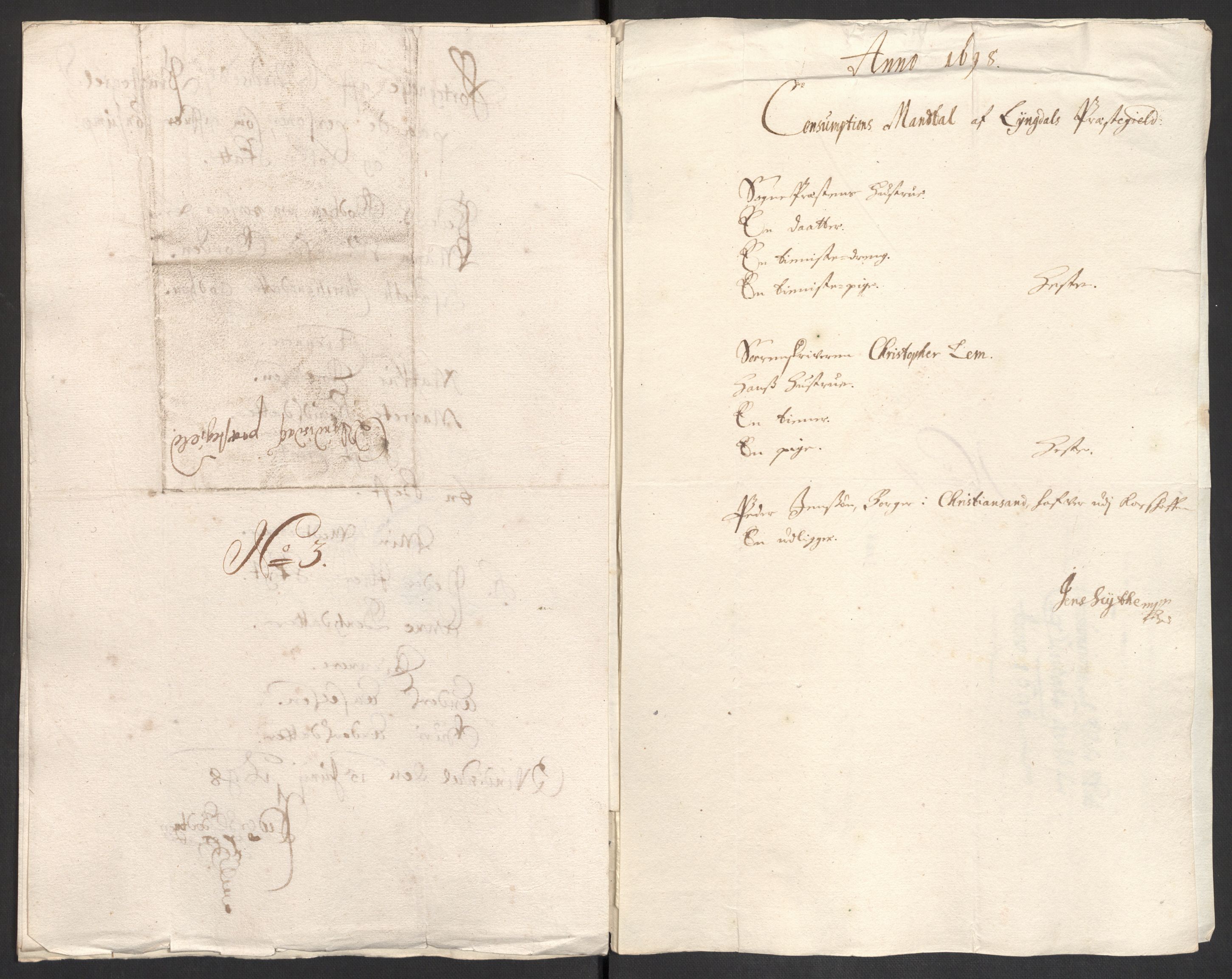 Rentekammeret inntil 1814, Reviderte regnskaper, Fogderegnskap, RA/EA-4092/R43/L2547: Fogderegnskap Lista og Mandal, 1698-1699, p. 43
