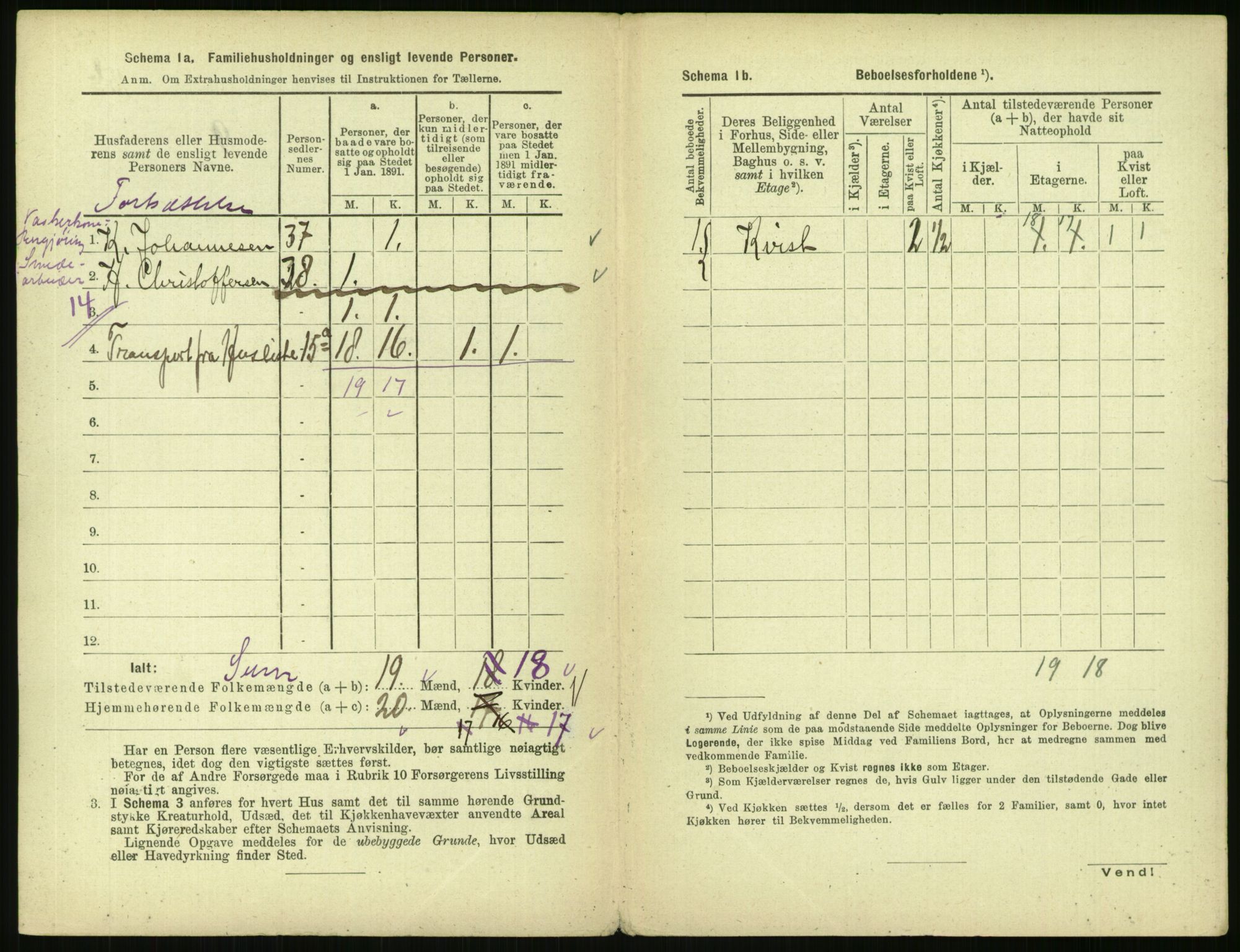 RA, 1891 census for 0301 Kristiania, 1891, p. 1210
