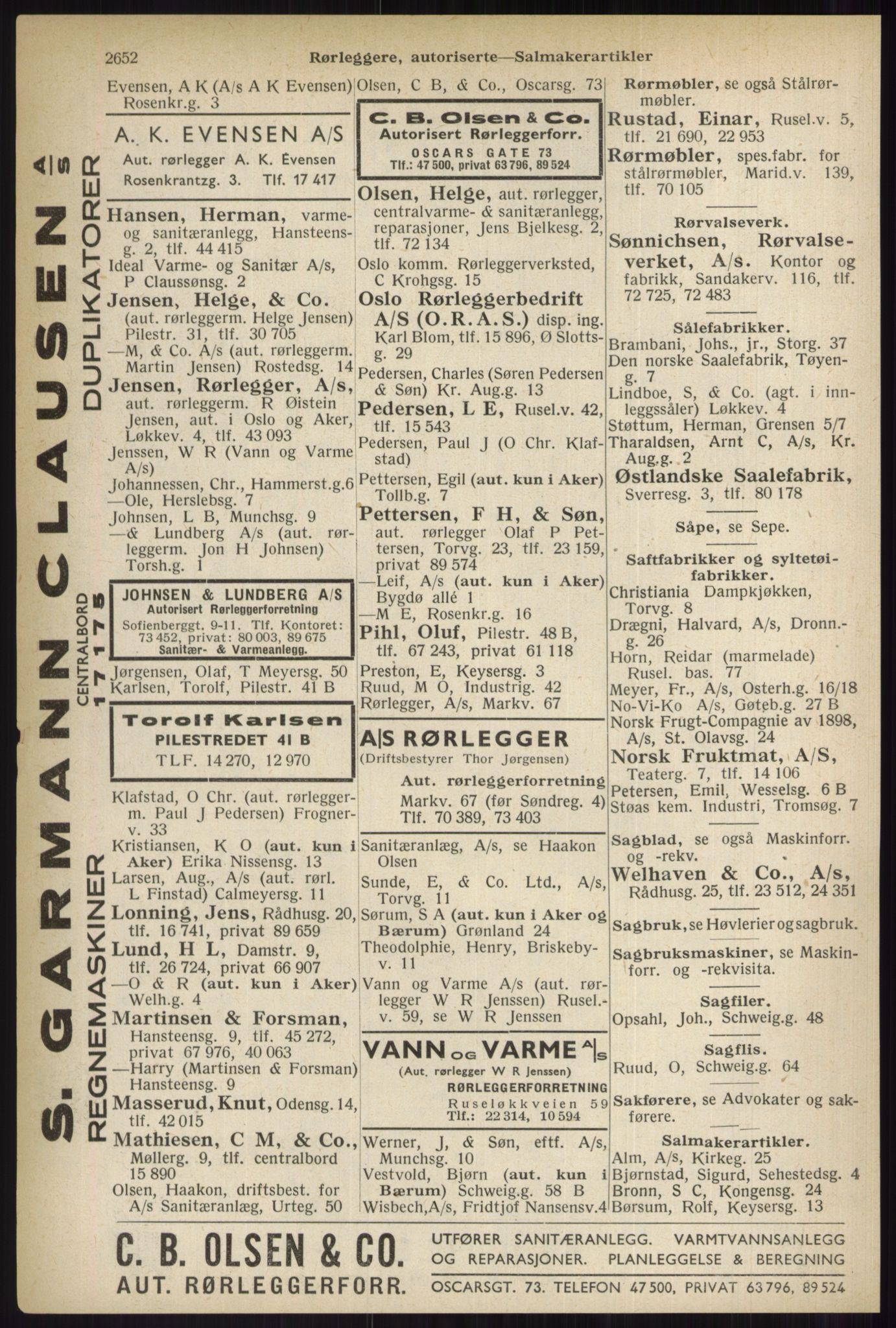 Kristiania/Oslo adressebok, PUBL/-, 1937, p. 2652