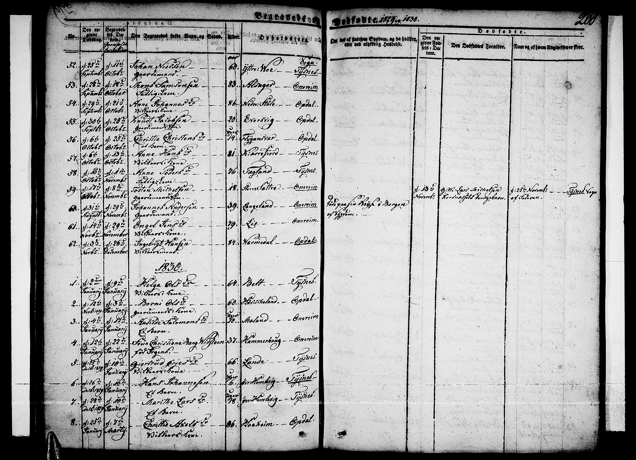 Tysnes sokneprestembete, SAB/A-78601/H/Haa: Parish register (official) no. A 8, 1826-1837, p. 280