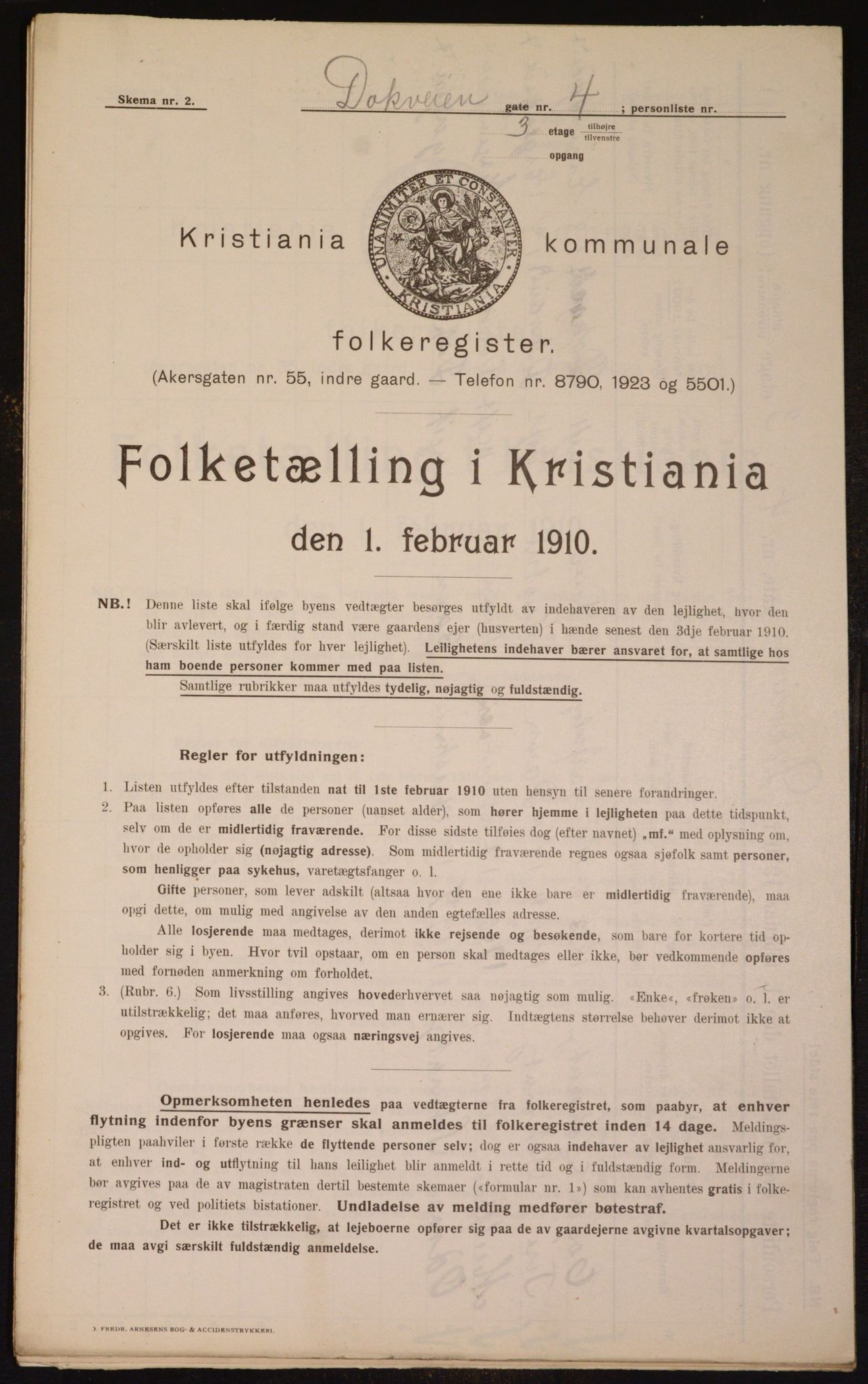 OBA, Municipal Census 1910 for Kristiania, 1910, p. 15166