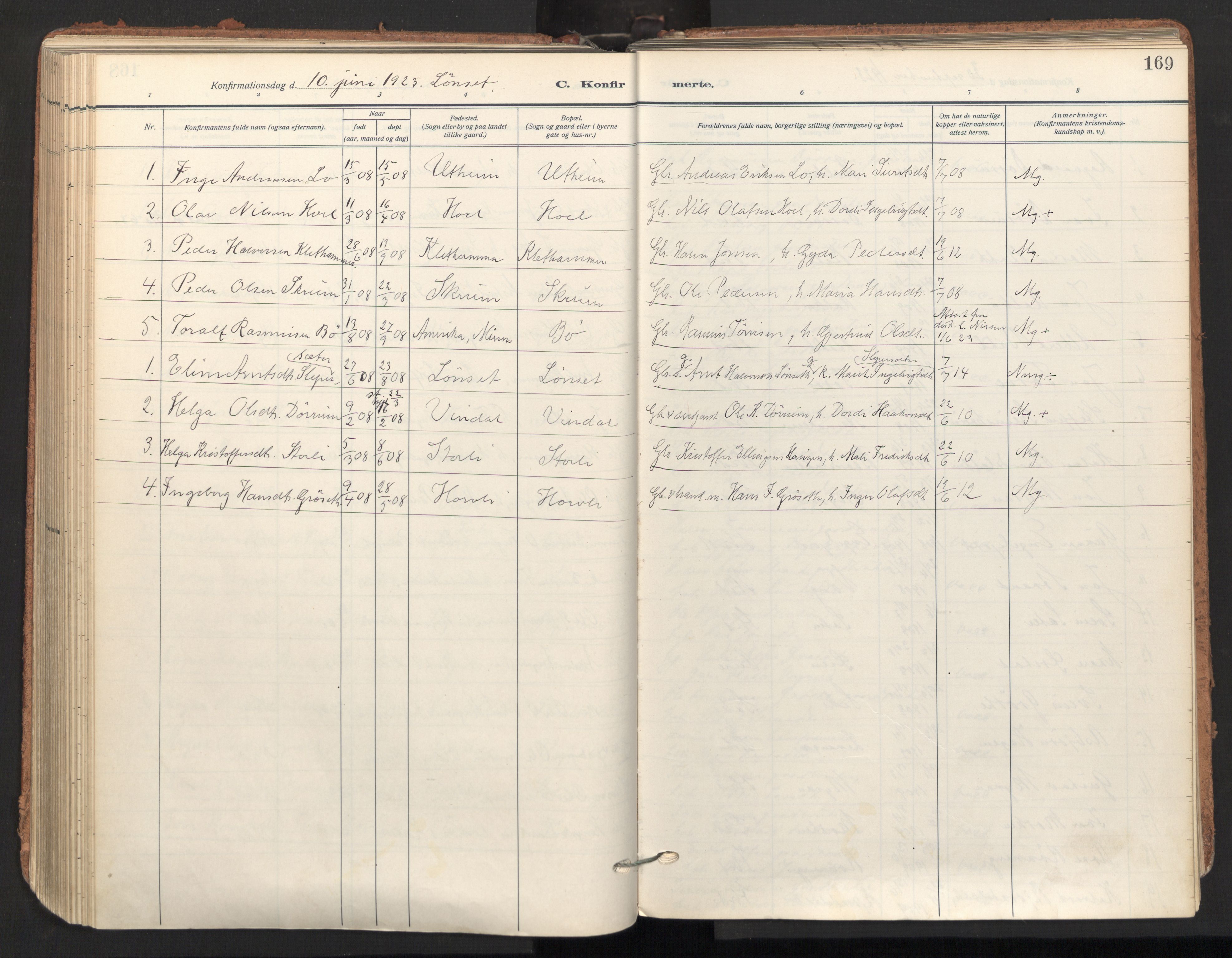 Ministerialprotokoller, klokkerbøker og fødselsregistre - Sør-Trøndelag, SAT/A-1456/678/L0909: Parish register (official) no. 678A17, 1912-1930, p. 169