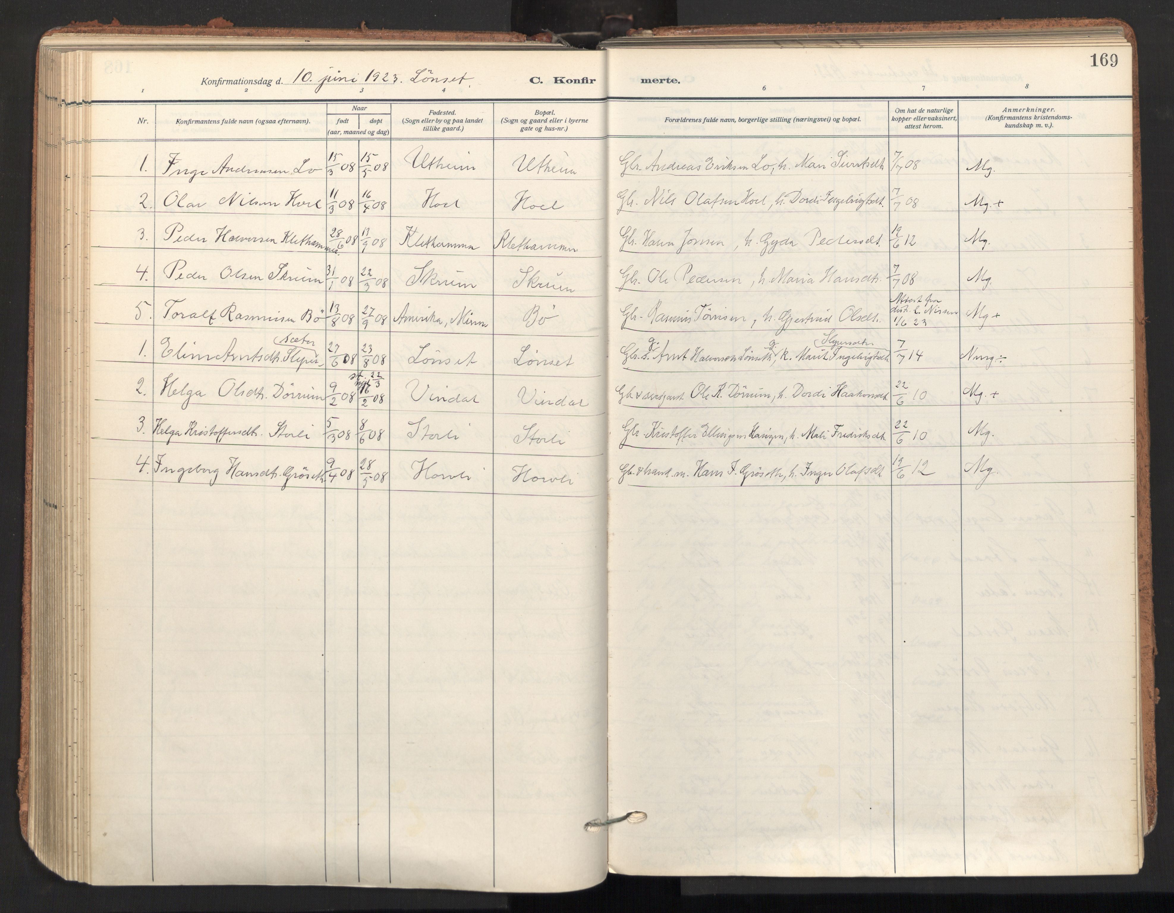 Ministerialprotokoller, klokkerbøker og fødselsregistre - Sør-Trøndelag, AV/SAT-A-1456/678/L0909: Parish register (official) no. 678A17, 1912-1930, p. 169