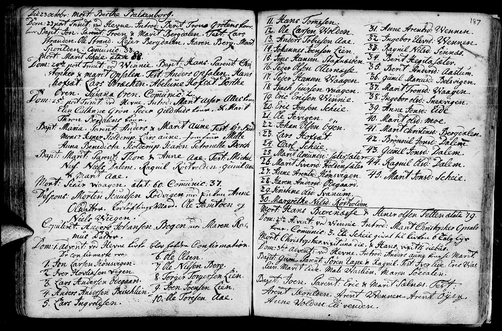 Ministerialprotokoller, klokkerbøker og fødselsregistre - Sør-Trøndelag, SAT/A-1456/630/L0488: Parish register (official) no. 630A01, 1717-1756, p. 186-187