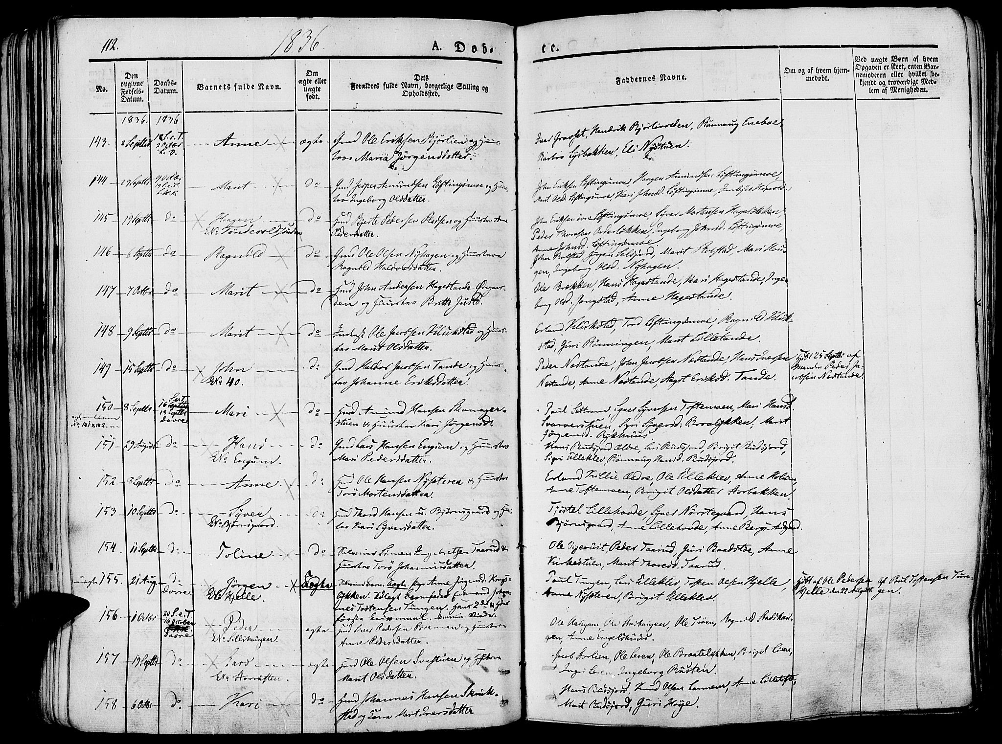 Lesja prestekontor, AV/SAH-PREST-068/H/Ha/Haa/L0005: Parish register (official) no. 5, 1830-1842, p. 112