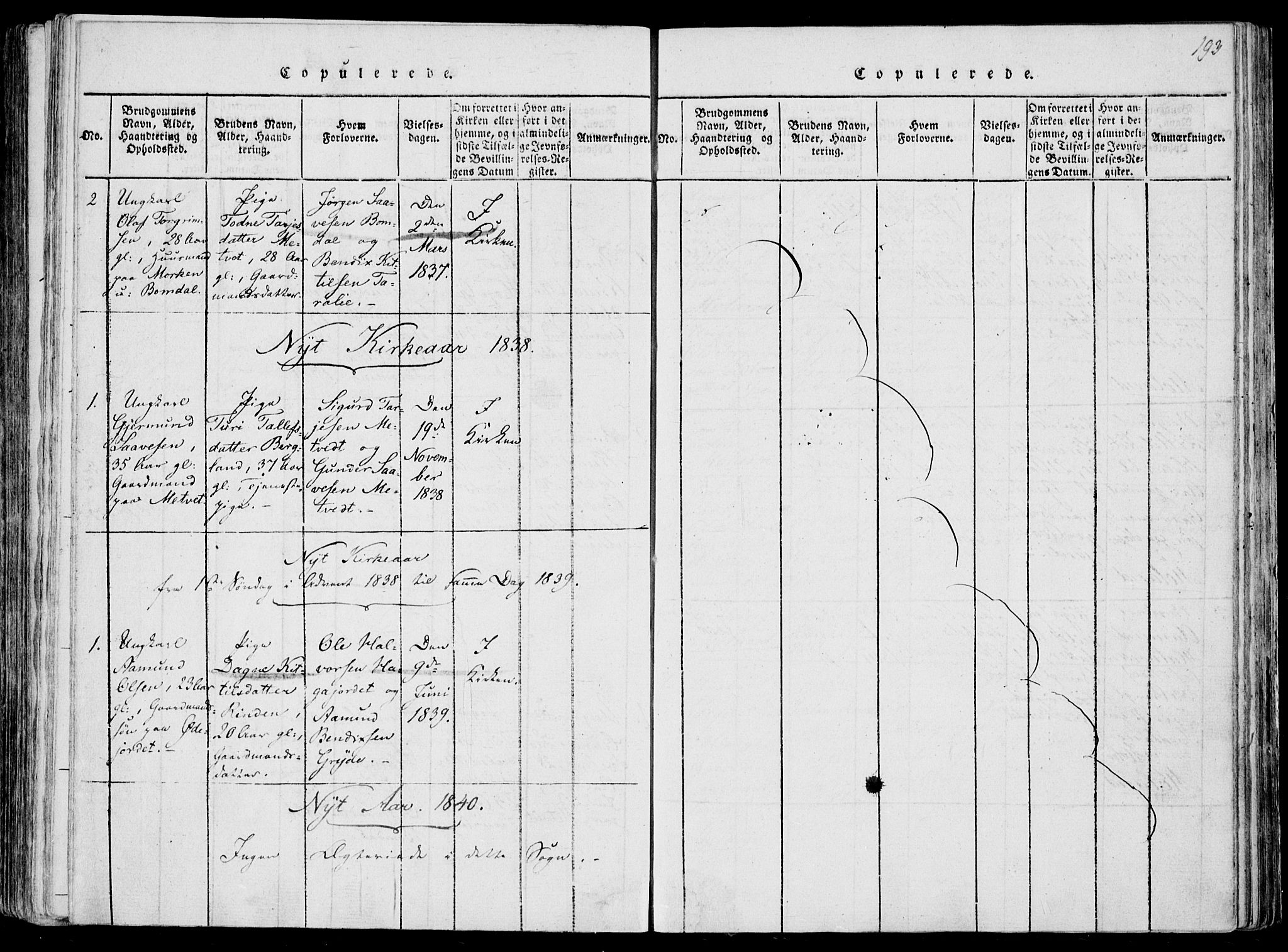Fyresdal kirkebøker, SAKO/A-263/F/Fa/L0004: Parish register (official) no. I 4, 1815-1854, p. 193