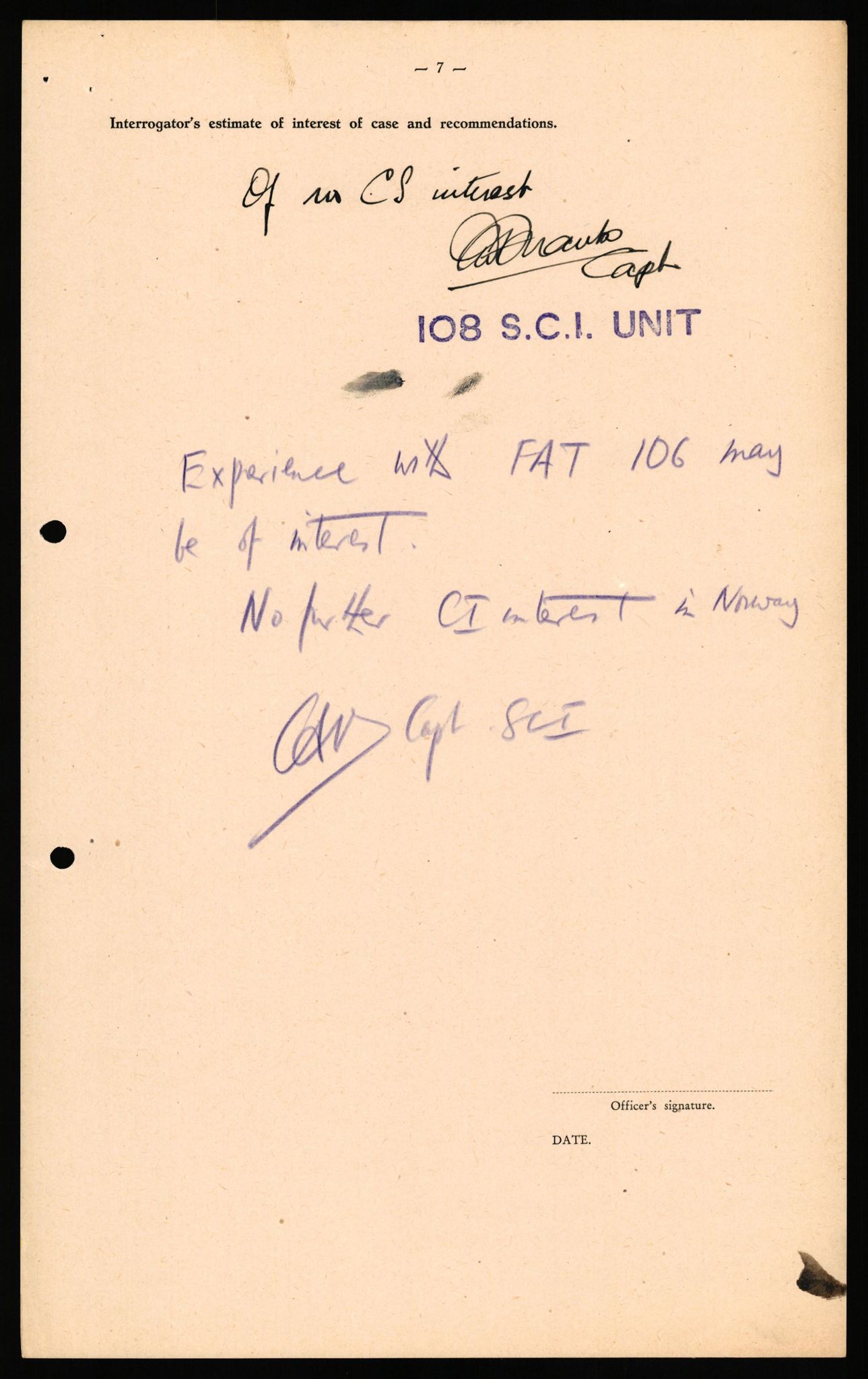 Forsvaret, Forsvarets overkommando II, AV/RA-RAFA-3915/D/Db/L0040: CI Questionaires. Tyske okkupasjonsstyrker i Norge. Østerrikere., 1945-1946, p. 59