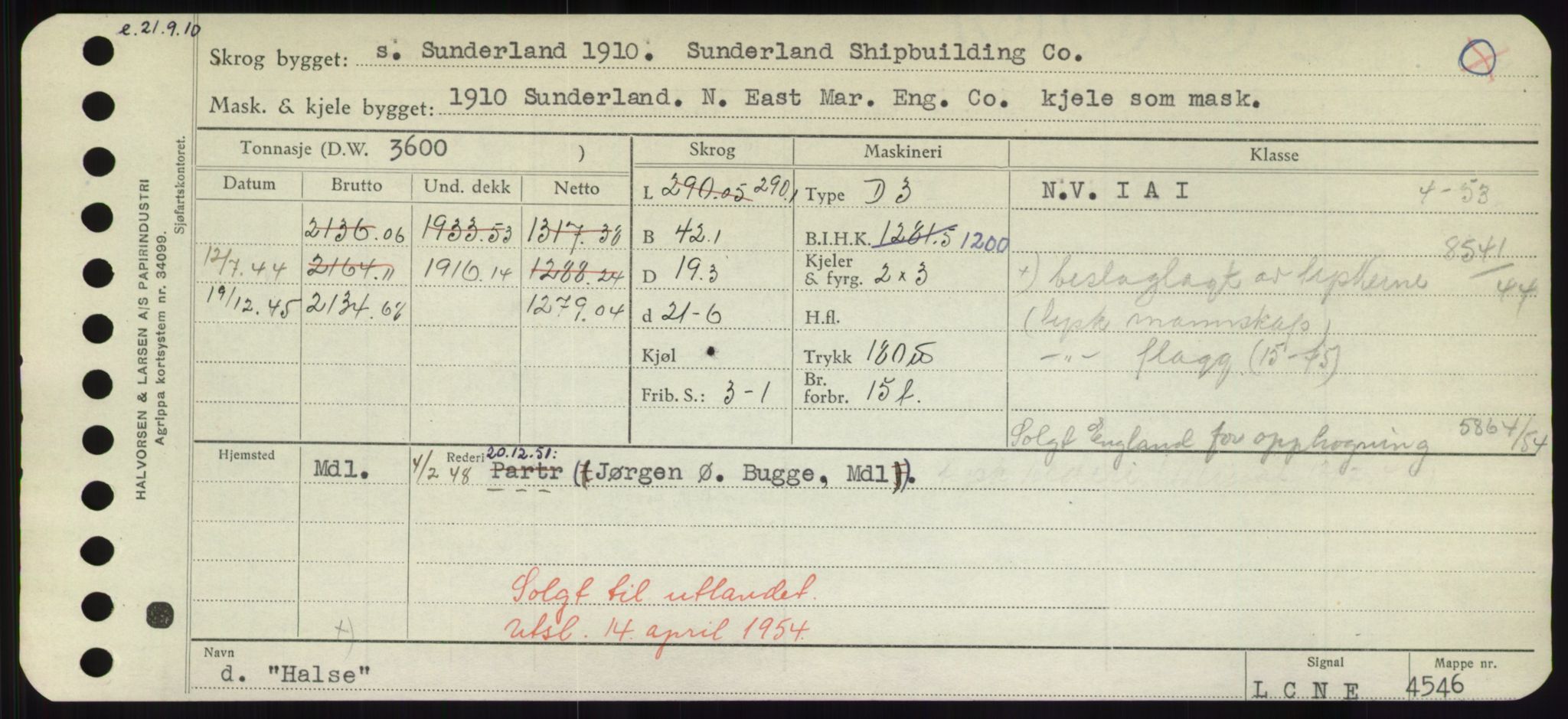 Sjøfartsdirektoratet med forløpere, Skipsmålingen, RA/S-1627/H/Hd/L0014: Fartøy, H-Havl, p. 143