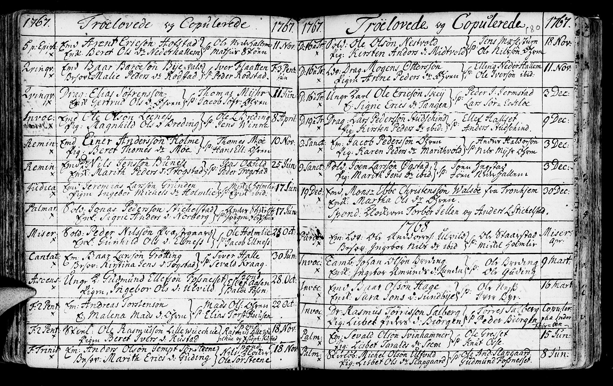 Ministerialprotokoller, klokkerbøker og fødselsregistre - Nord-Trøndelag, SAT/A-1458/723/L0231: Parish register (official) no. 723A02, 1748-1780, p. 180