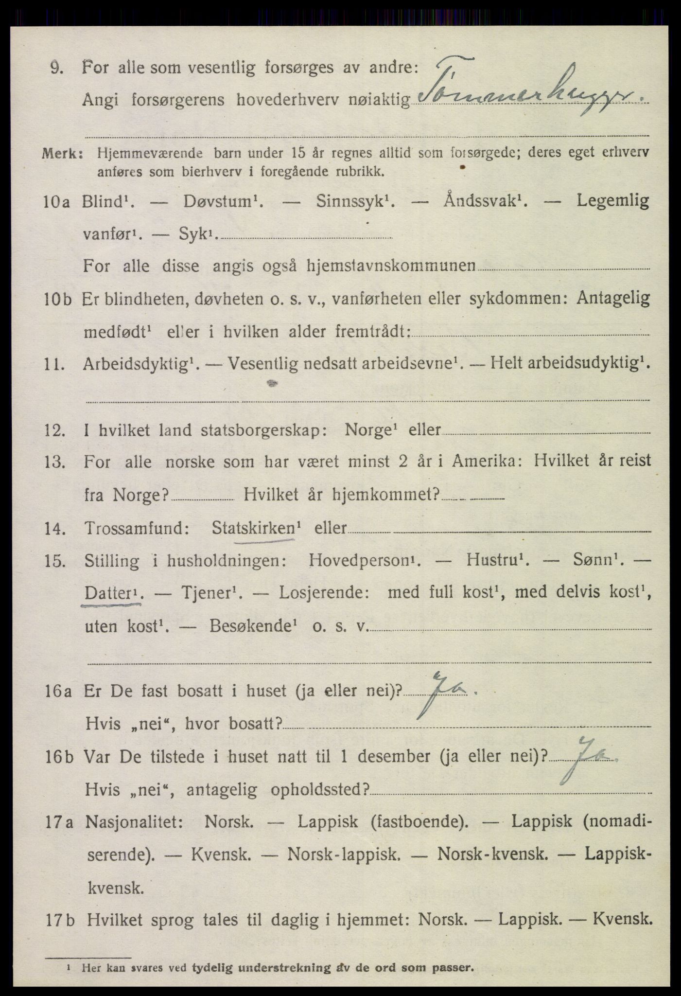 SAT, 1920 census for Grong, 1920, p. 3734