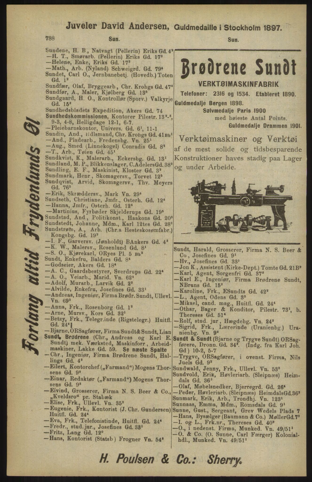 Kristiania/Oslo adressebok, PUBL/-, 1904, p. 788