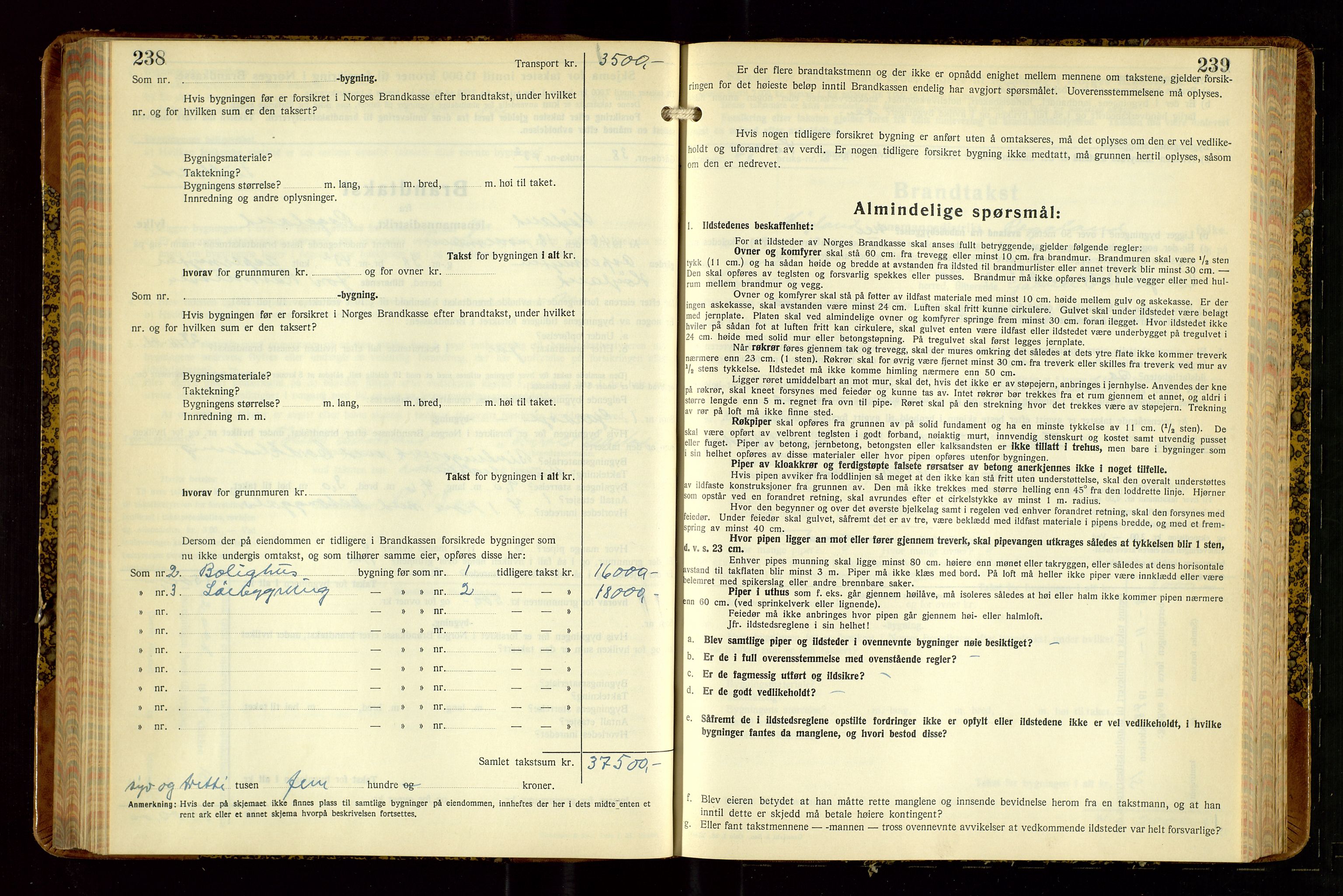 Høyland/Sandnes lensmannskontor, AV/SAST-A-100166/Gob/L0008: "Branntakstprotokoll", 1940-1952, p. 238-239