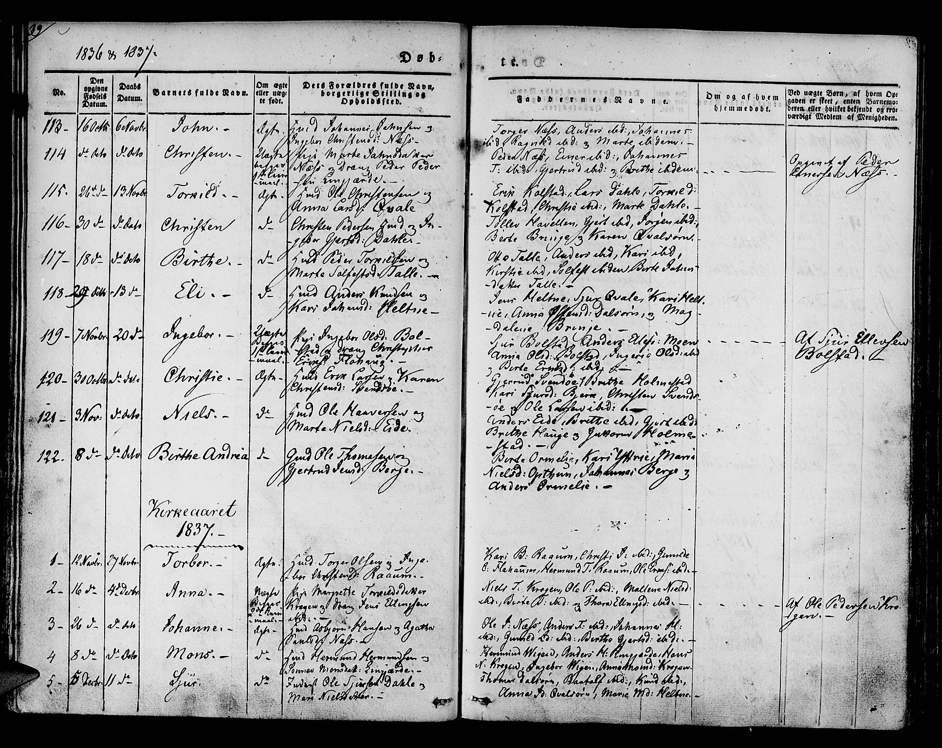 Luster sokneprestembete, AV/SAB-A-81101/H/Haa/Haaa/L0005: Parish register (official) no. A 5, 1831-1841, p. 39