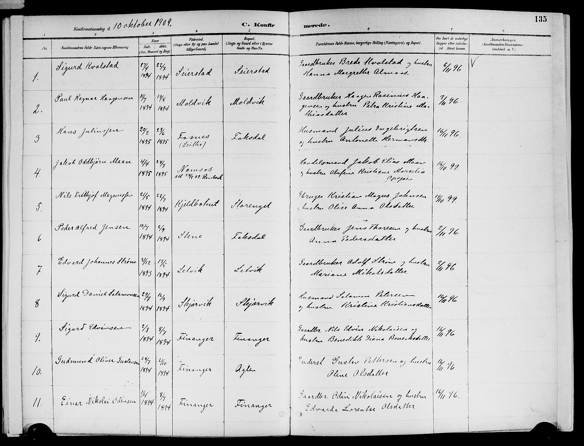 Ministerialprotokoller, klokkerbøker og fødselsregistre - Nord-Trøndelag, SAT/A-1458/773/L0617: Parish register (official) no. 773A08, 1887-1910, p. 135