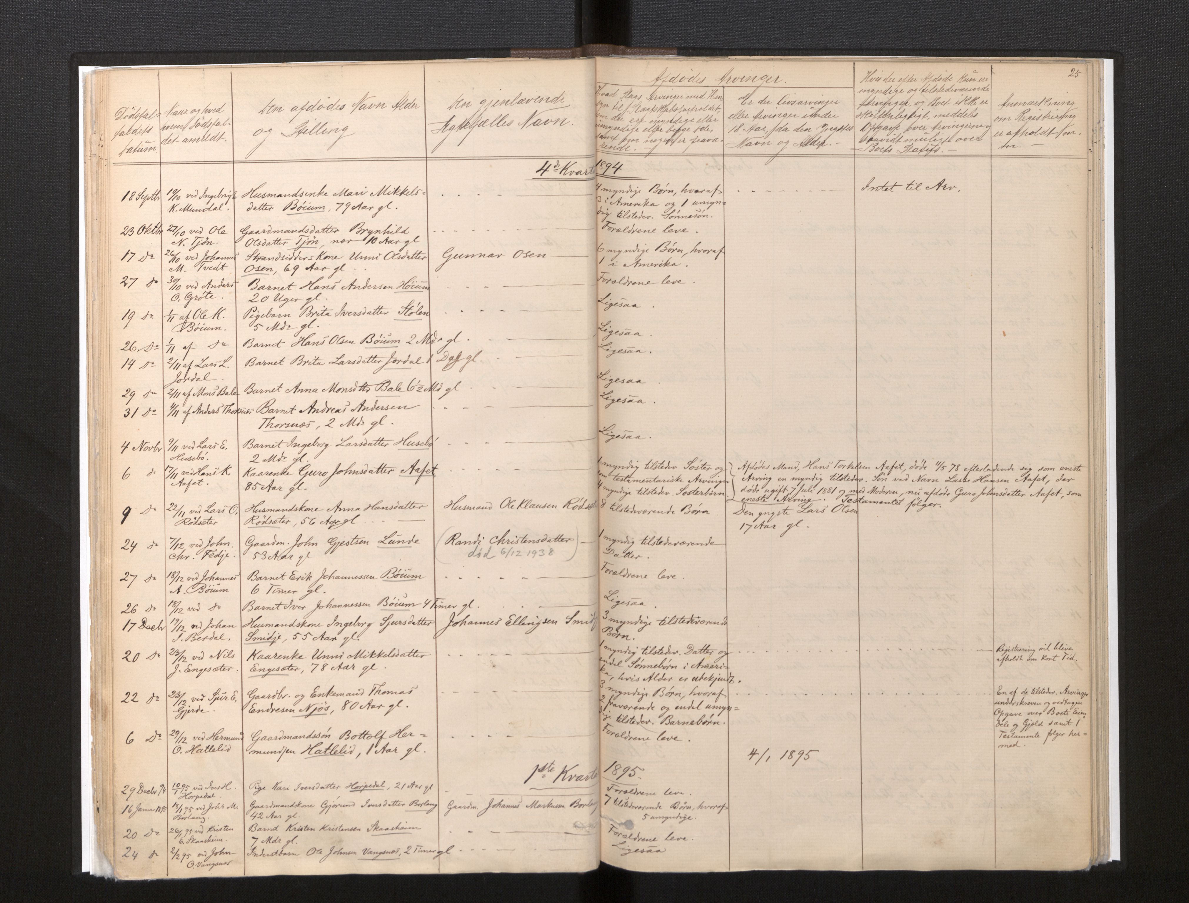 Lensmannen i Leikanger, AV/SAB-A-29201/0006/L0008: Dødsfallprotokoll, 1886-1911, p. 25