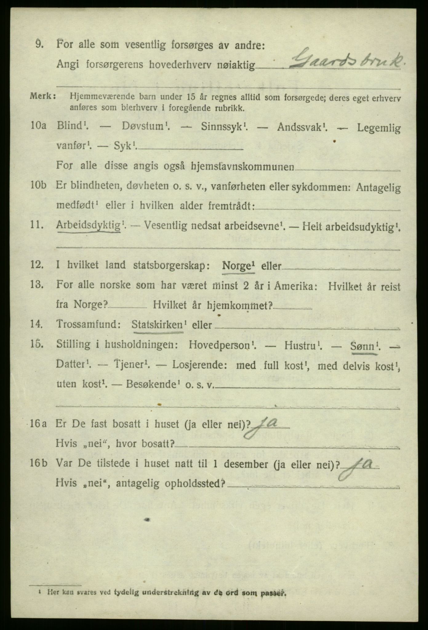 SAB, 1920 census for Selje, 1920, p. 3358