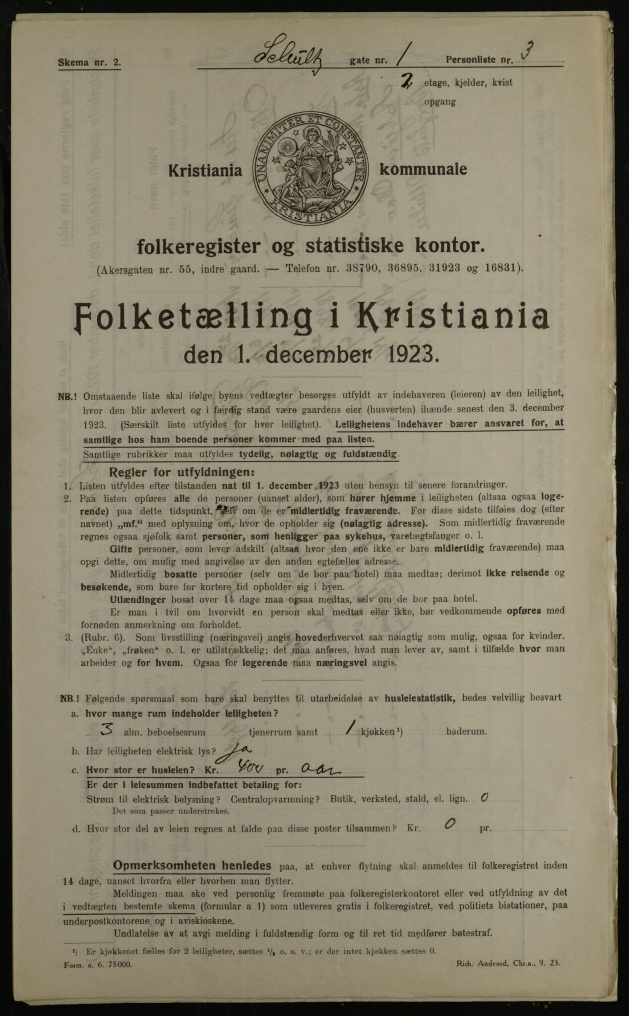 OBA, Municipal Census 1923 for Kristiania, 1923, p. 100335