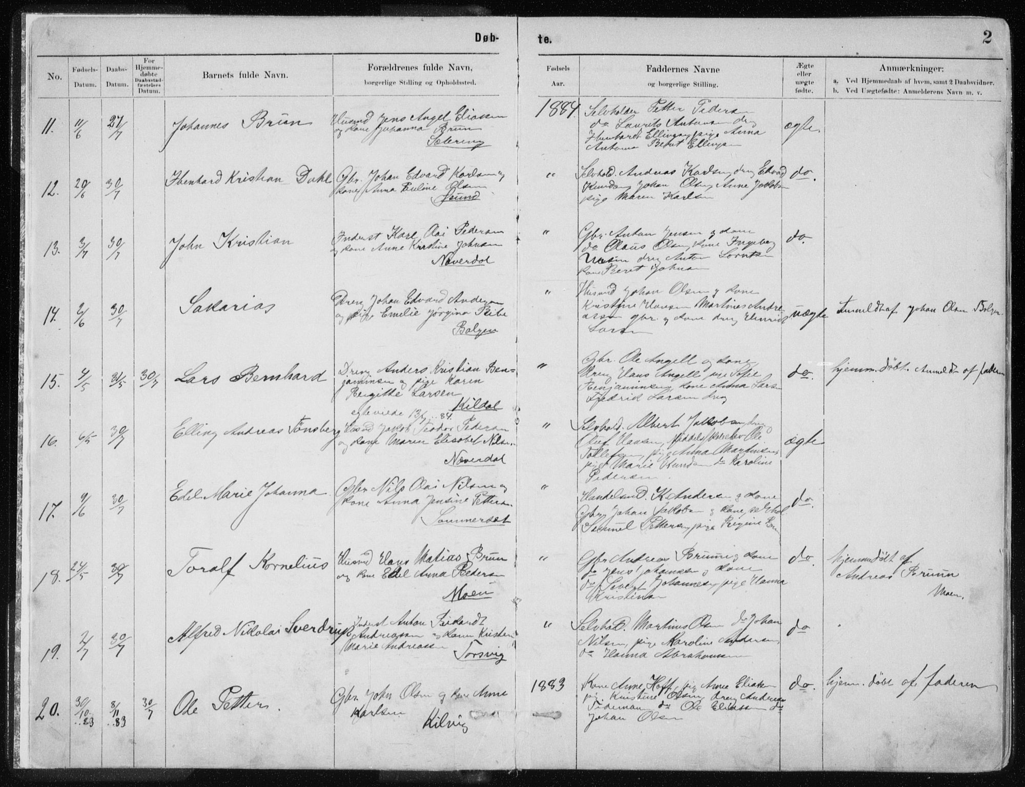 Ministerialprotokoller, klokkerbøker og fødselsregistre - Nordland, SAT/A-1459/843/L0636: Parish register (copy) no. 843C05, 1884-1909, p. 2