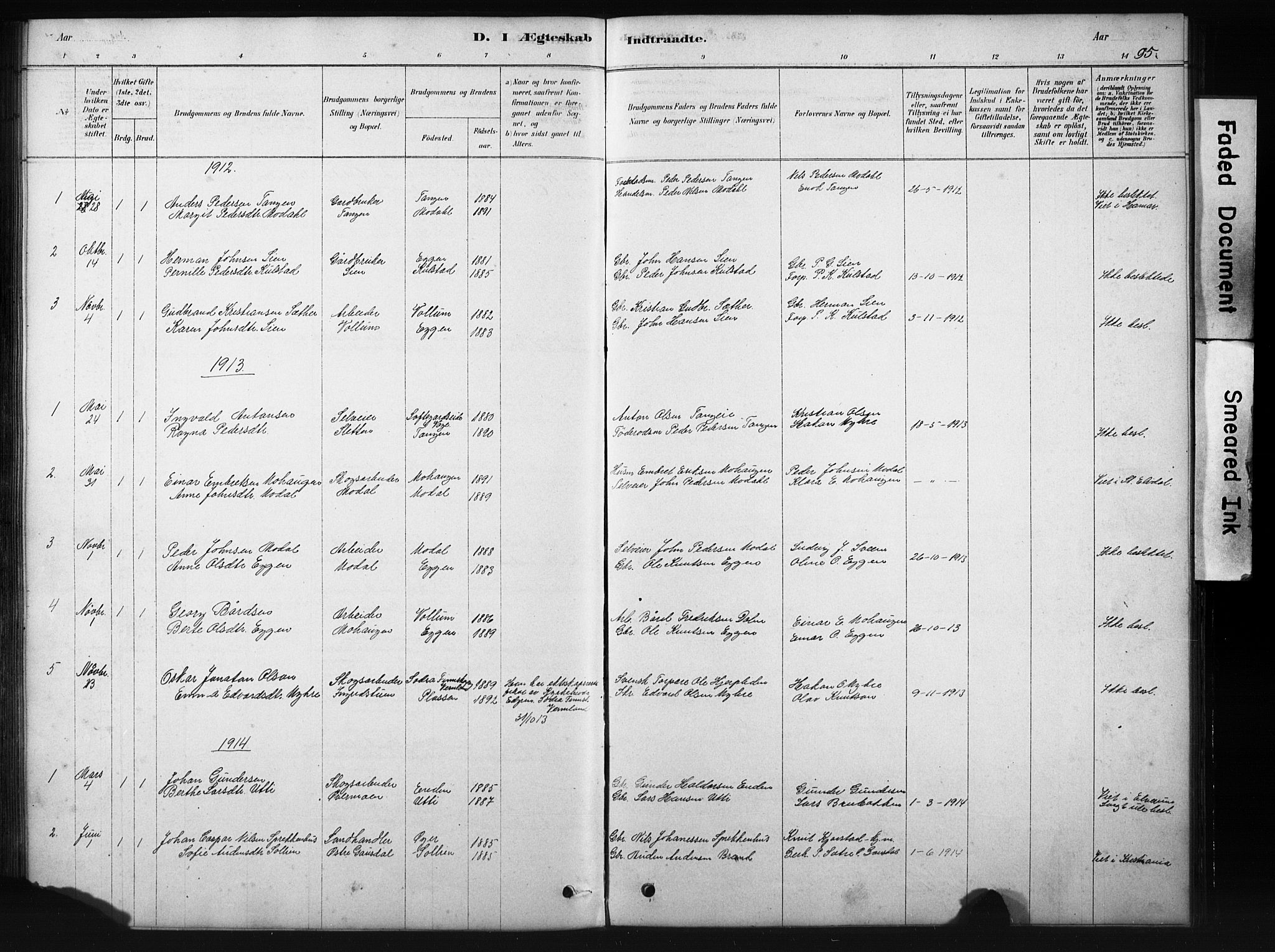 Sollia prestekontor, SAH/PREST-050/H/Ha/Hab/L0002: Parish register (copy) no. 2, 1880-1933, p. 95