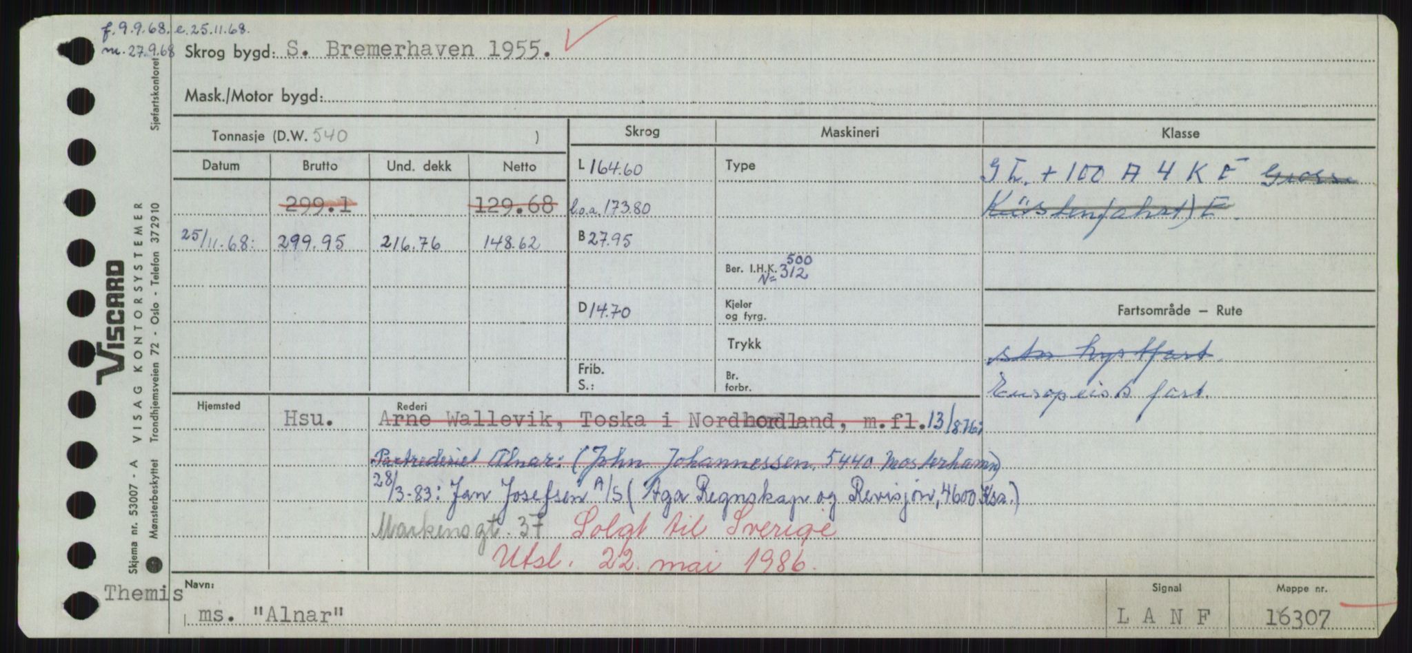 Sjøfartsdirektoratet med forløpere, Skipsmålingen, RA/S-1627/H/Hd/L0001: Fartøy, A-Anv, p. 387