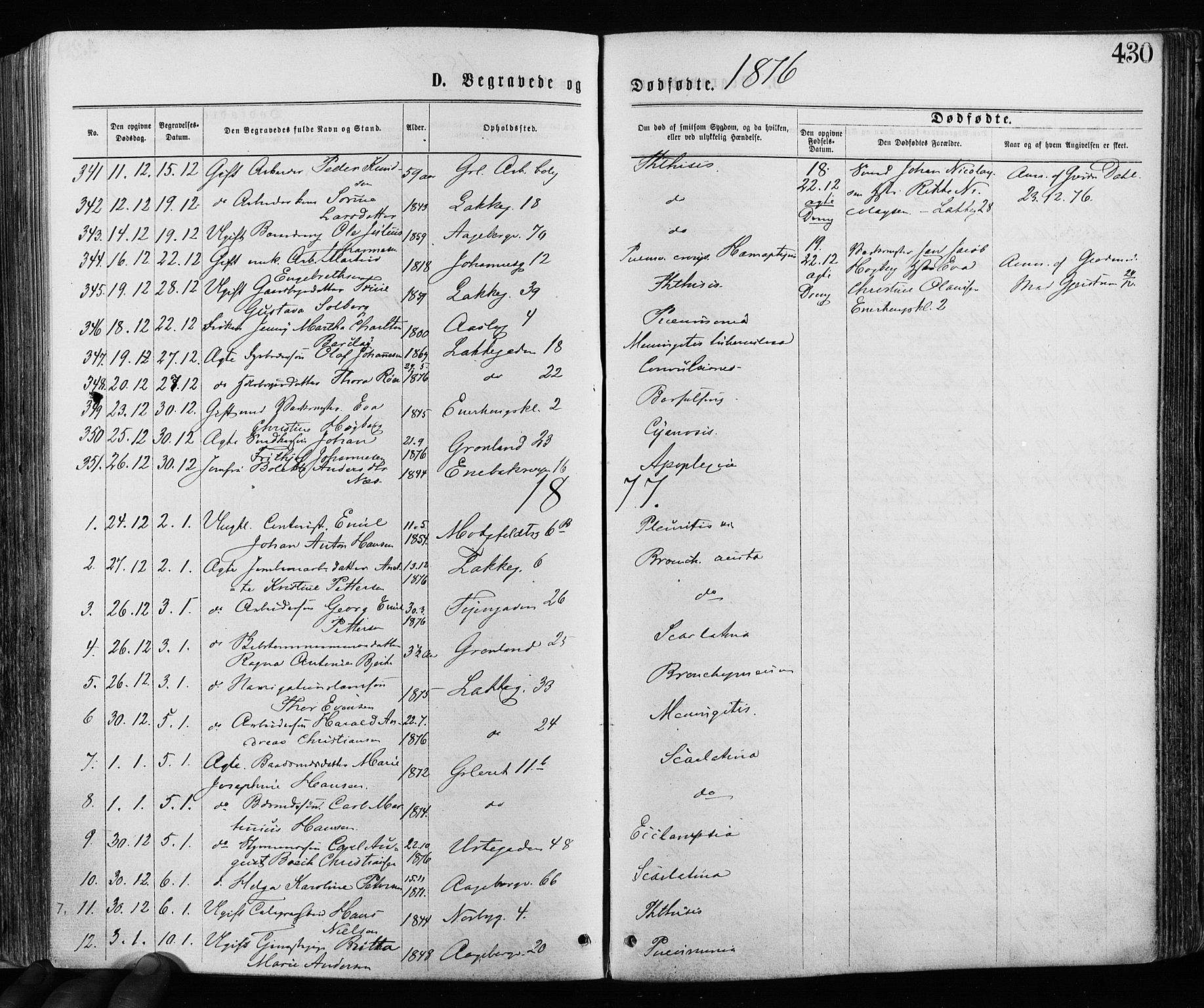 Grønland prestekontor Kirkebøker, AV/SAO-A-10848/F/Fa/L0005: Parish register (official) no. 5, 1869-1880, p. 430