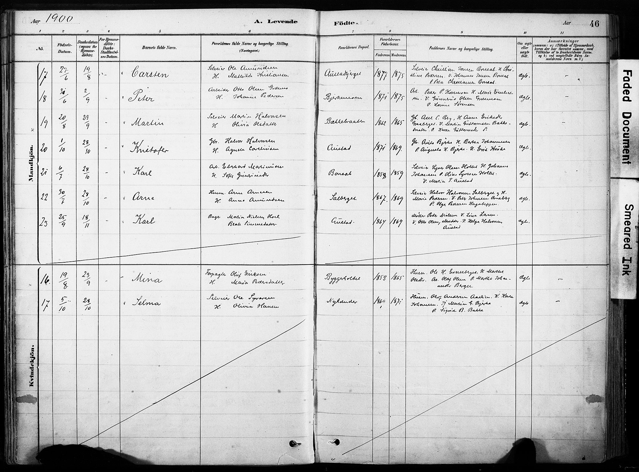 Hof prestekontor, AV/SAH-PREST-038/H/Ha/Haa/L0011: Parish register (official) no. 11, 1879-1911, p. 46