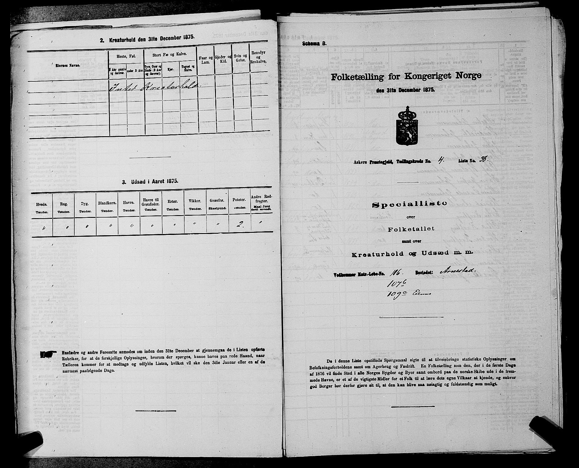 RA, 1875 census for 0220P Asker, 1875, p. 791