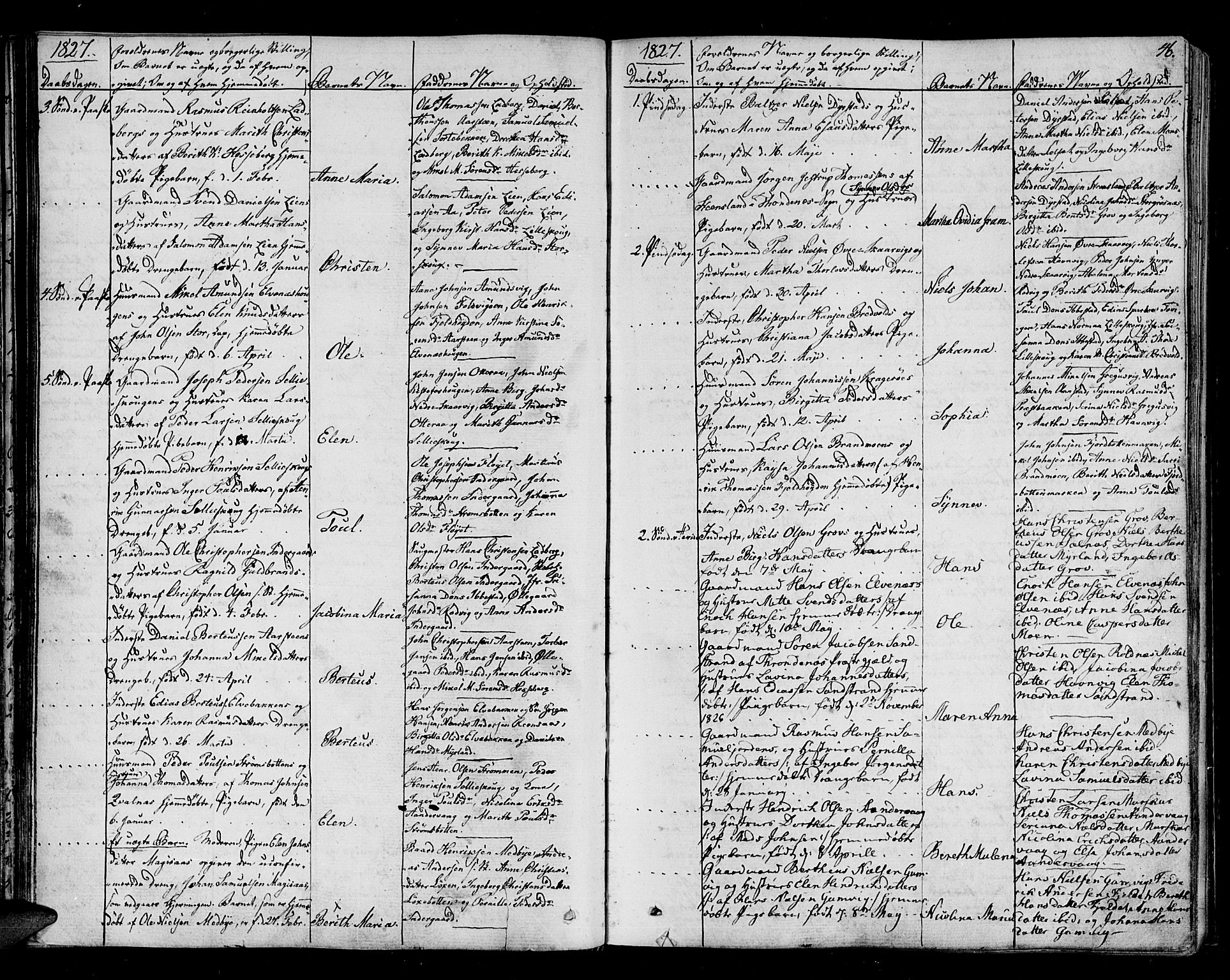 Ibestad sokneprestembete, SATØ/S-0077/H/Ha/Haa/L0005kirke: Parish register (official) no. 5, 1825-1836, p. 46