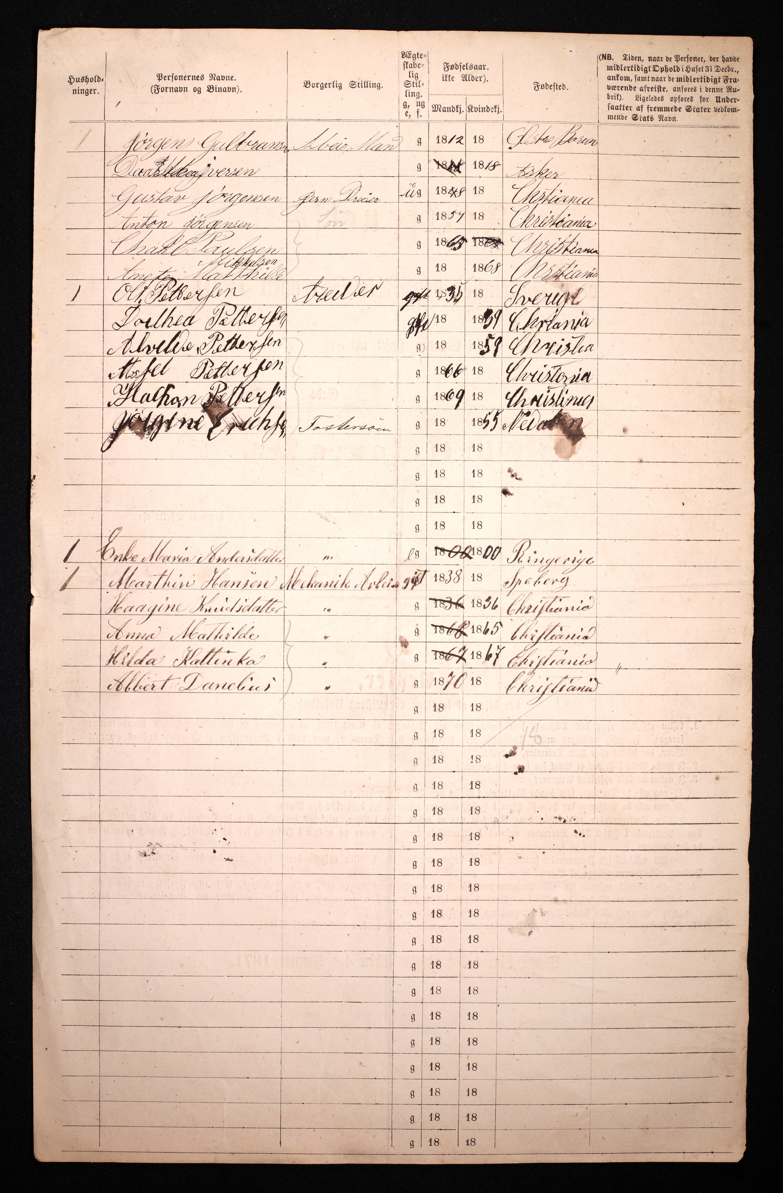 RA, 1870 census for 0301 Kristiania, 1870, p. 647