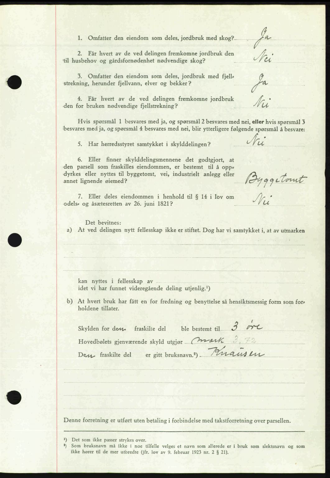 Romsdal sorenskriveri, SAT/A-4149/1/2/2C: Mortgage book no. A24, 1947-1947, Diary no: : 2927/1947