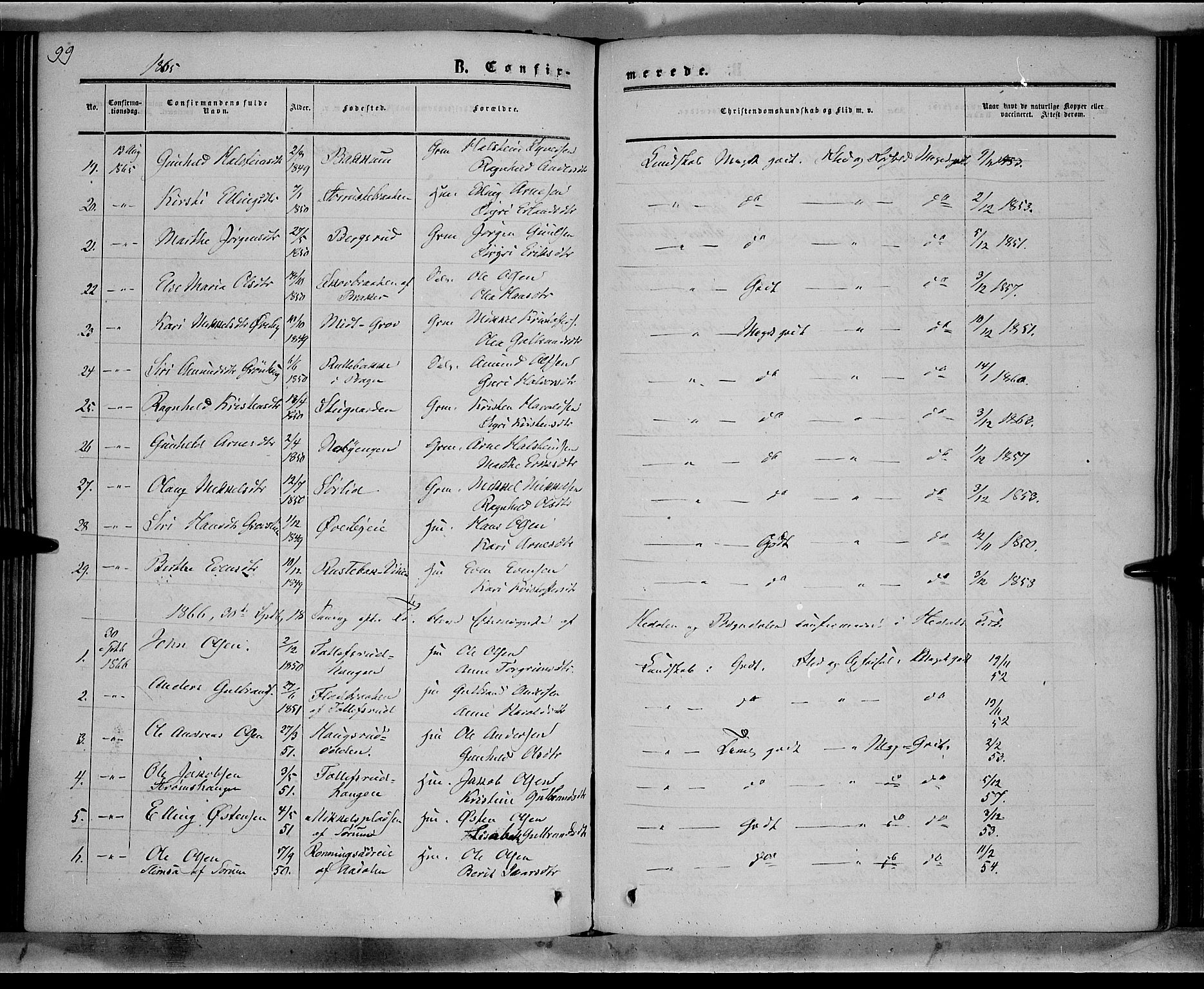 Sør-Aurdal prestekontor, SAH/PREST-128/H/Ha/Haa/L0007: Parish register (official) no. 7, 1849-1876, p. 99