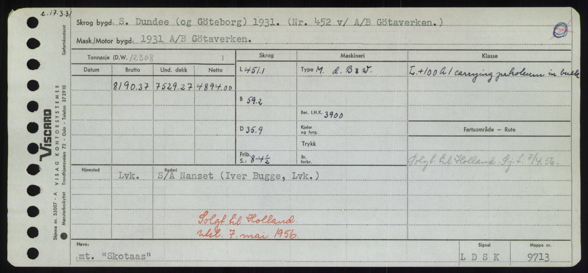 Sjøfartsdirektoratet med forløpere, Skipsmålingen, RA/S-1627/H/Hd/L0034: Fartøy, Sk-Slå, p. 267