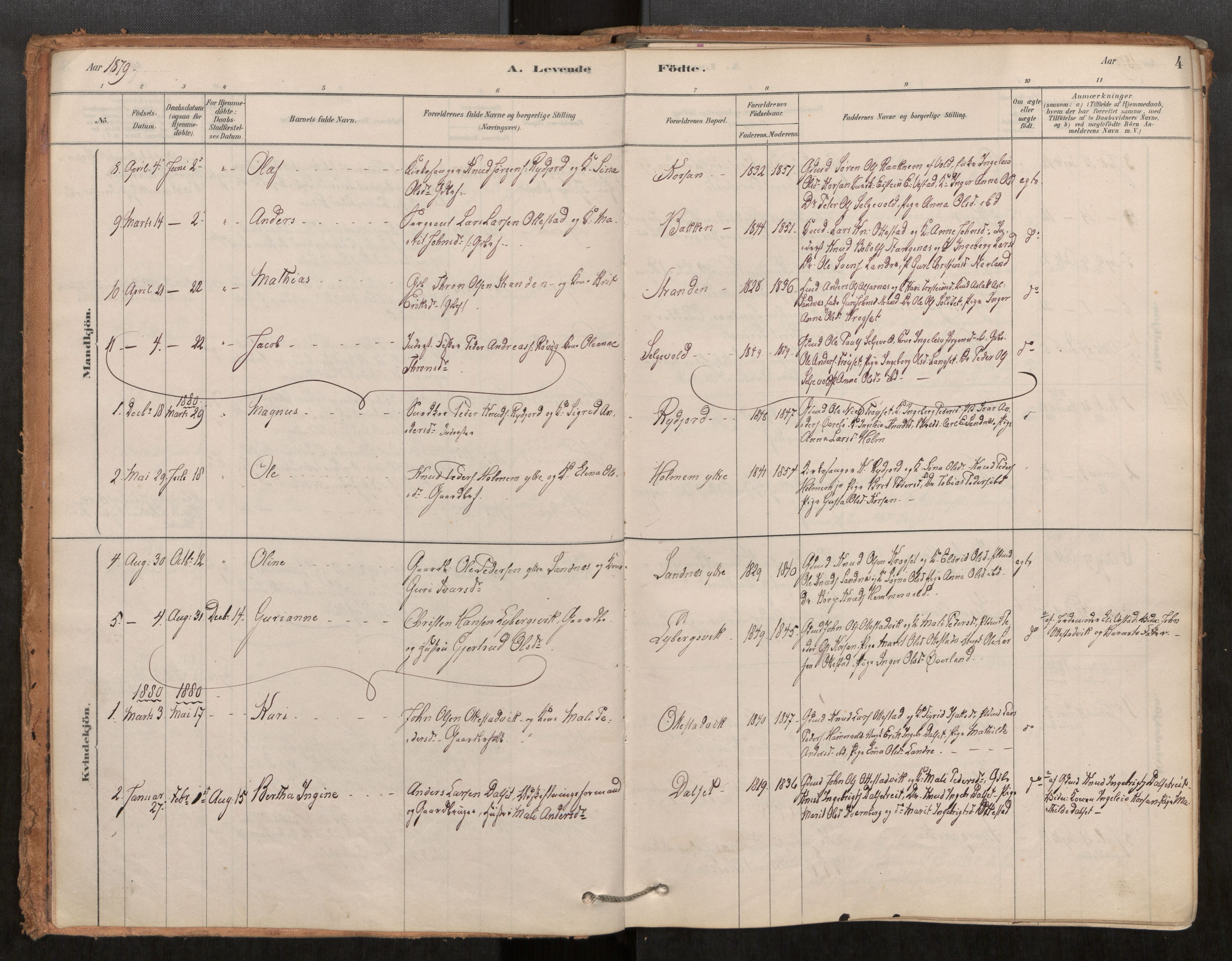 Ministerialprotokoller, klokkerbøker og fødselsregistre - Møre og Romsdal, SAT/A-1454/548/L0615: Parish register (official) no. 548A02, 1878-1906, p. 4