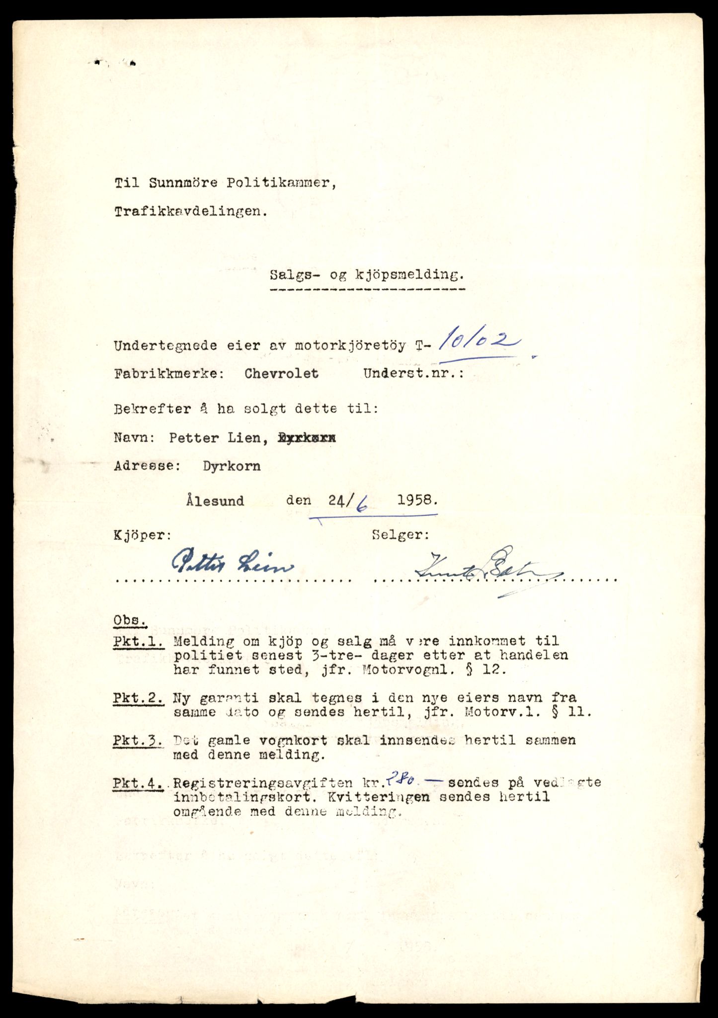 Møre og Romsdal vegkontor - Ålesund trafikkstasjon, AV/SAT-A-4099/F/Fe/L0036: Registreringskort for kjøretøy T 12831 - T 13030, 1927-1998, p. 1855
