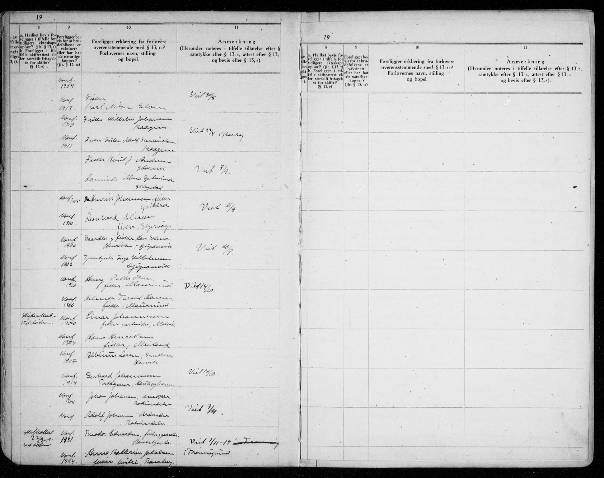 Skjervøy sokneprestkontor, AV/SATØ-S-1300/I/Ib/L0063: Banns register no. 63, 1919-1940