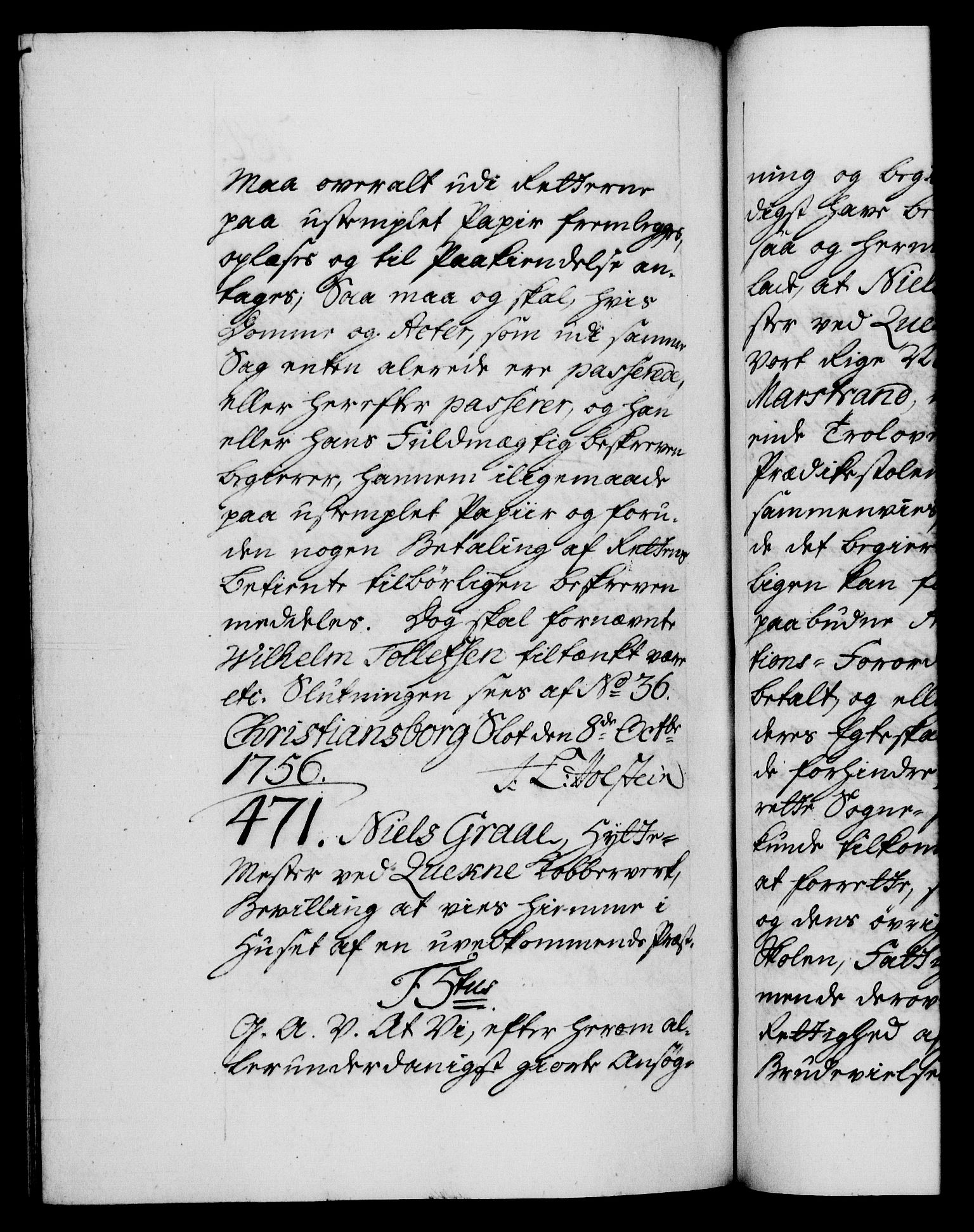 Danske Kanselli 1572-1799, AV/RA-EA-3023/F/Fc/Fca/Fcaa/L0039: Norske registre, 1755-1756, p. 764b