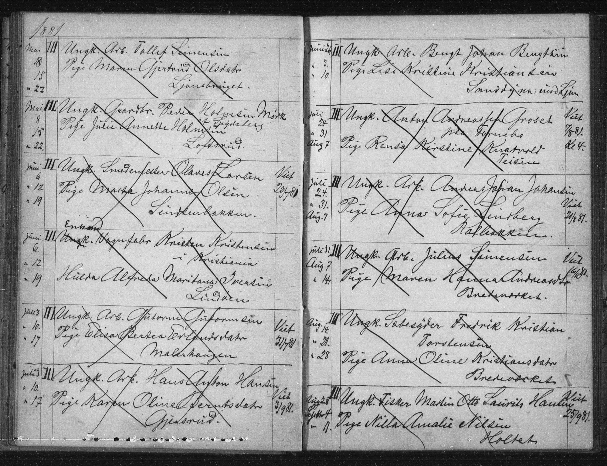 Østre Aker prestekontor Kirkebøker, AV/SAO-A-10840/H/Ha/L0005: Banns register no. I 5, 1879-1899