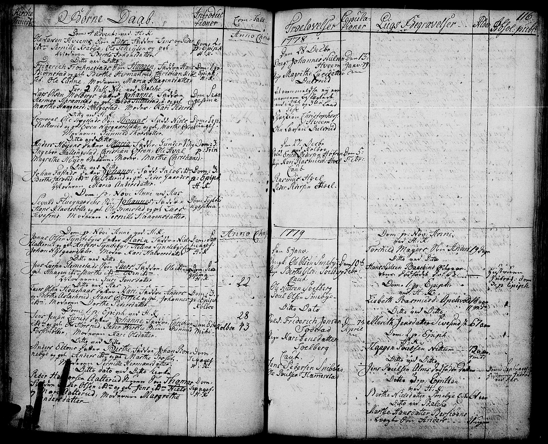 Toten prestekontor, AV/SAH-PREST-102/H/Ha/Haa/L0006: Parish register (official) no. 6, 1773-1793, p. 116