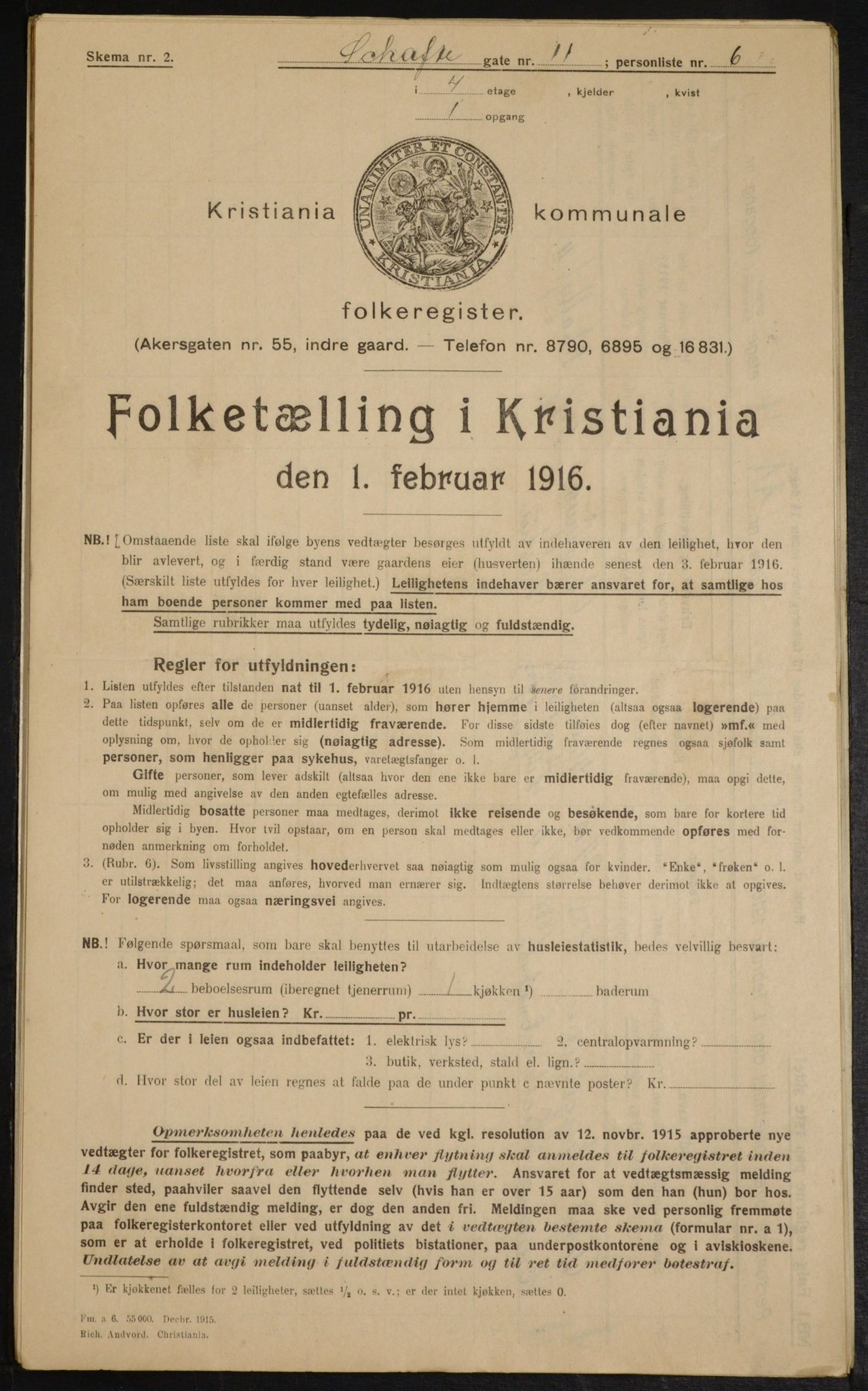 OBA, Municipal Census 1916 for Kristiania, 1916, p. 91570