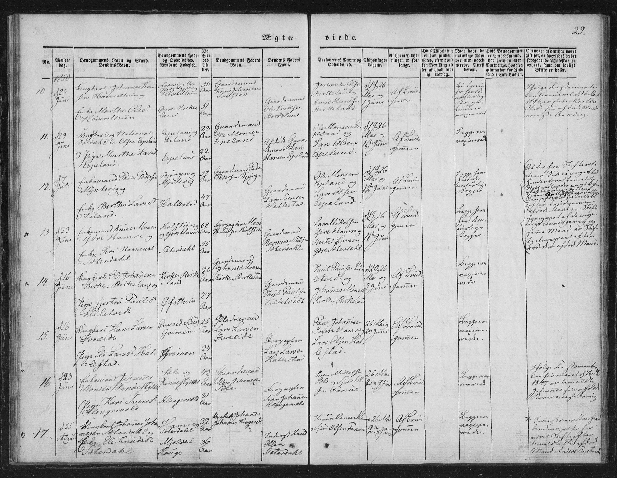 Fana Sokneprestembete, AV/SAB-A-75101/H/Haa/Haaa/L0010: Parish register (official) no. A 10, 1841-1851, p. 29