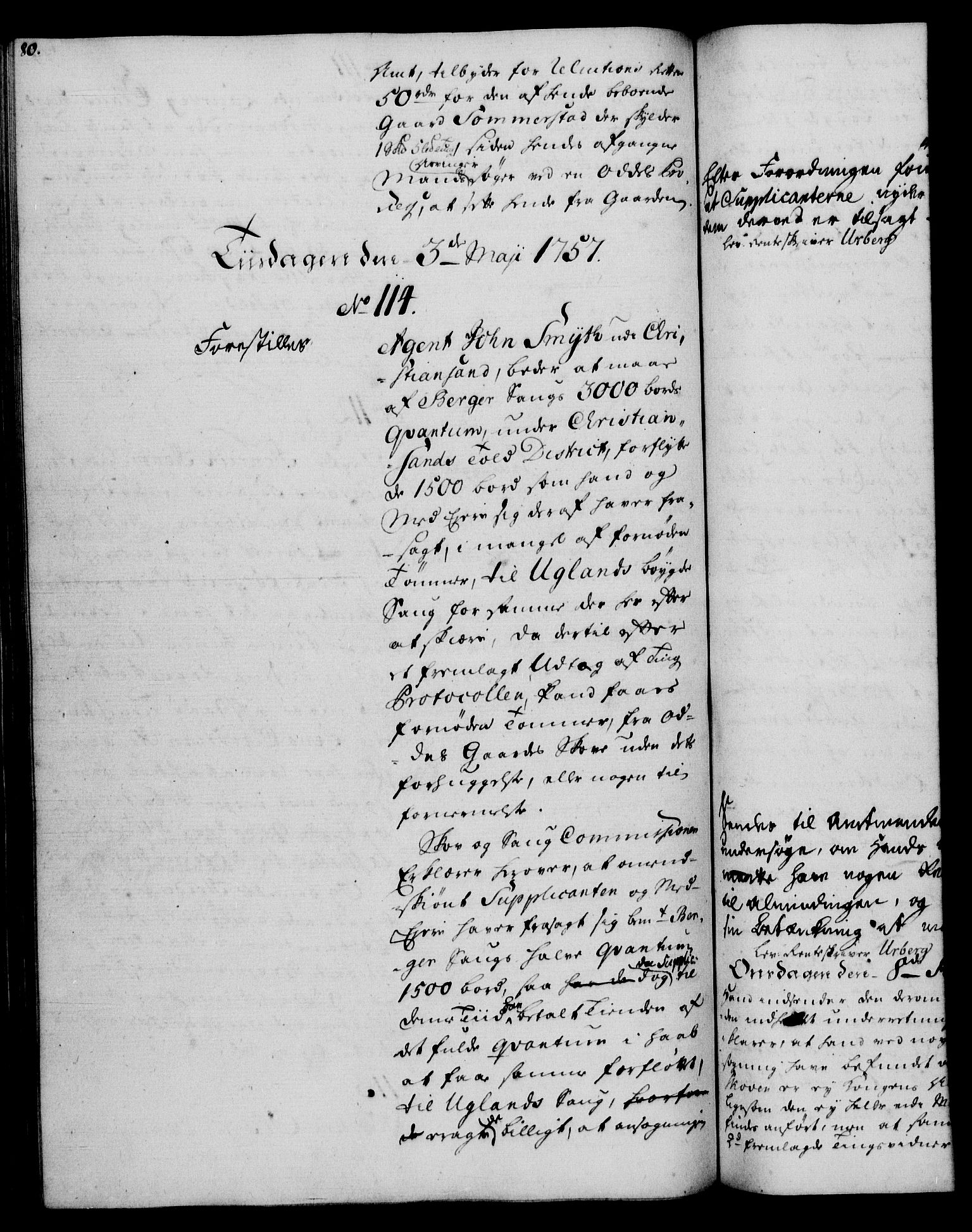 Rentekammeret, Kammerkanselliet, RA/EA-3111/G/Gh/Gha/L0034: Norsk ekstraktmemorialprotokoll (merket RK 53.79), 1756-1759, p. 80