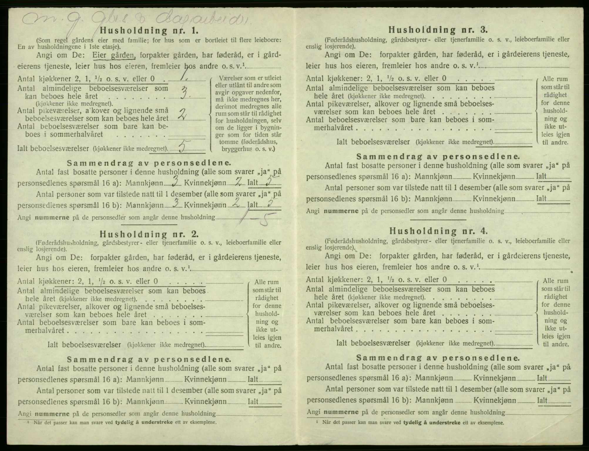 SAB, 1920 census for Fjell, 1920, p. 1331