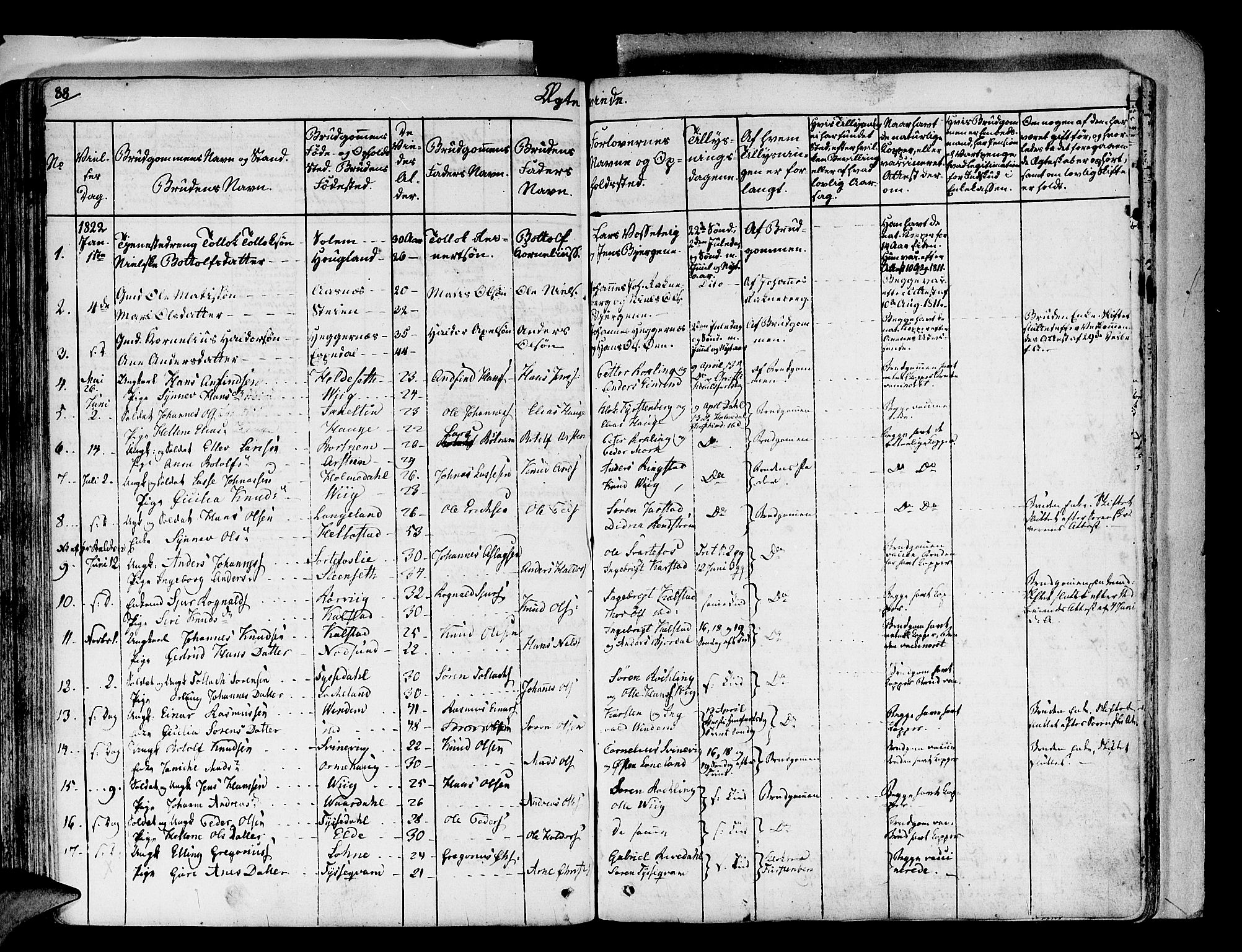 Fjaler sokneprestembete, AV/SAB-A-79801/H/Haa/Haaa/L0005: Parish register (official) no. A 5, 1821-1835, p. 88