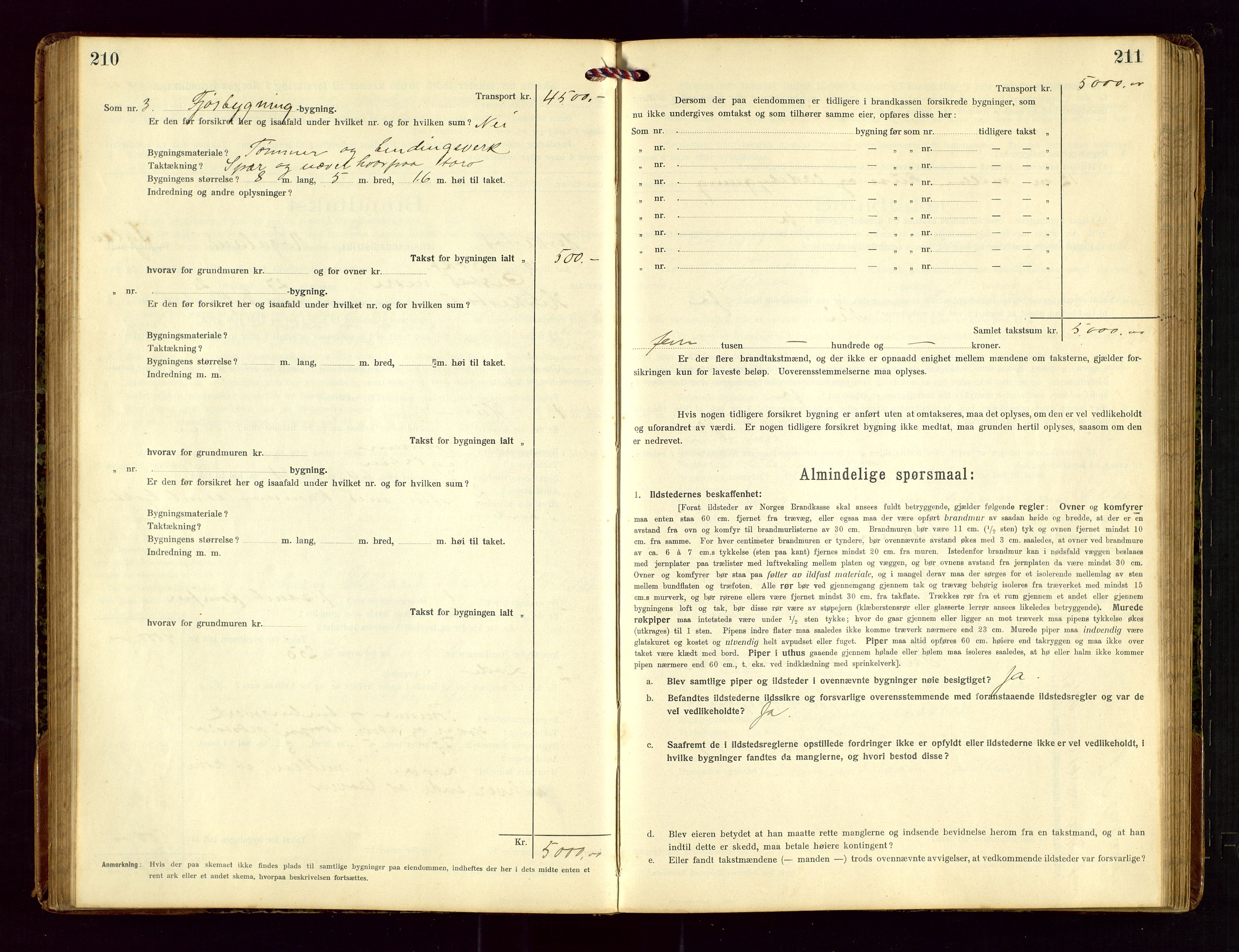 Heskestad lensmannskontor, AV/SAST-A-100304/Gob/L0002: "Brandtakstprotokol", 1915-1922, p. 210-211