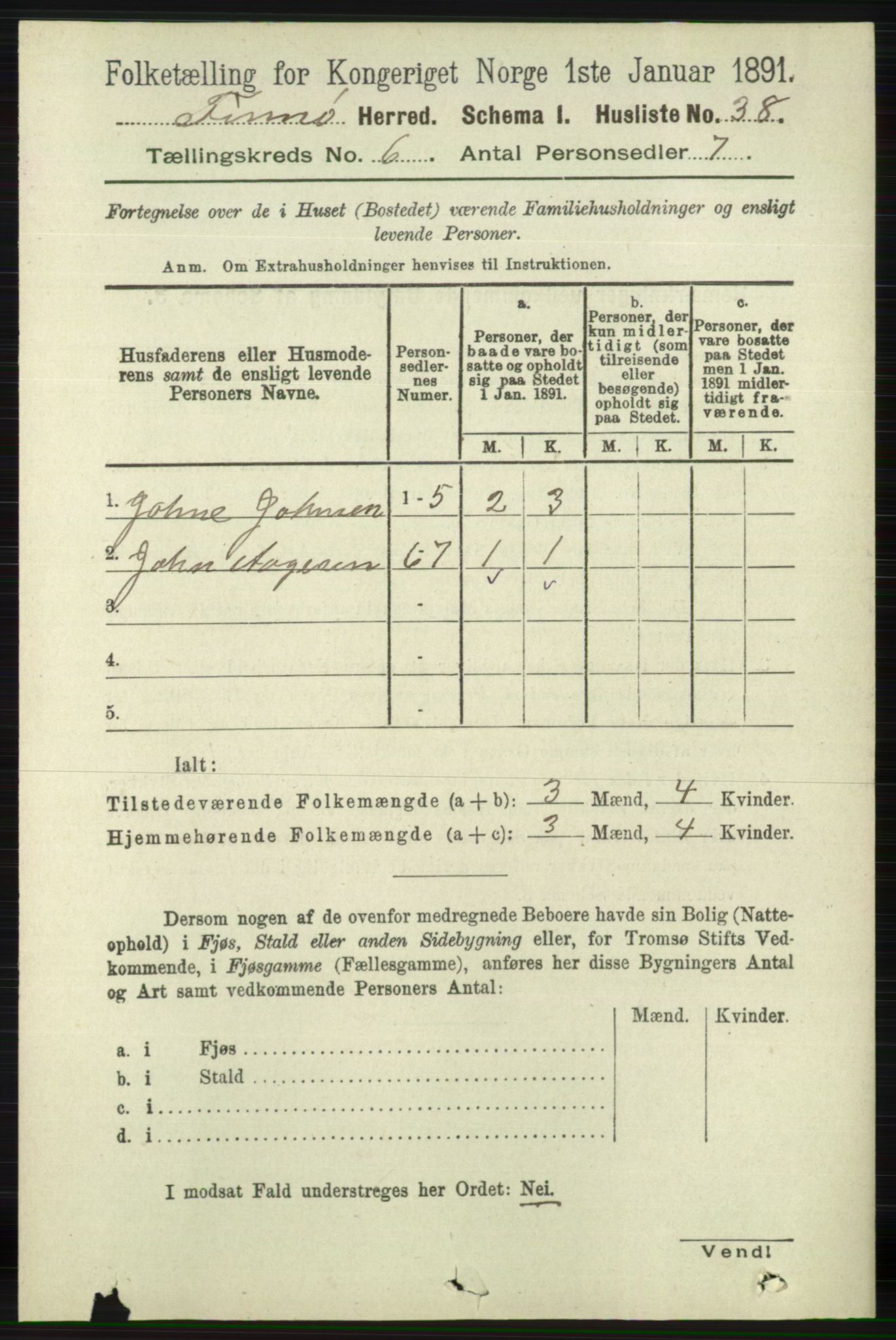 RA, 1891 census for 1141 Finnøy, 1891, p. 1281